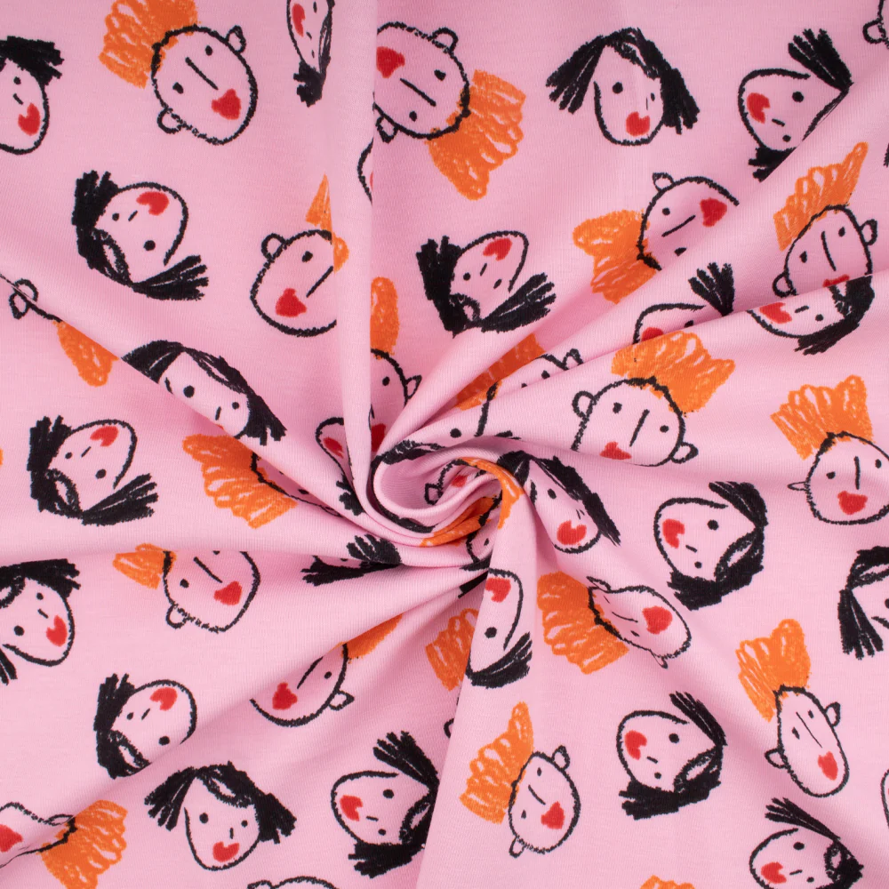 Cotton Lycra Knit Print - IMA-GINE F21 - Face - Pink - Image 2