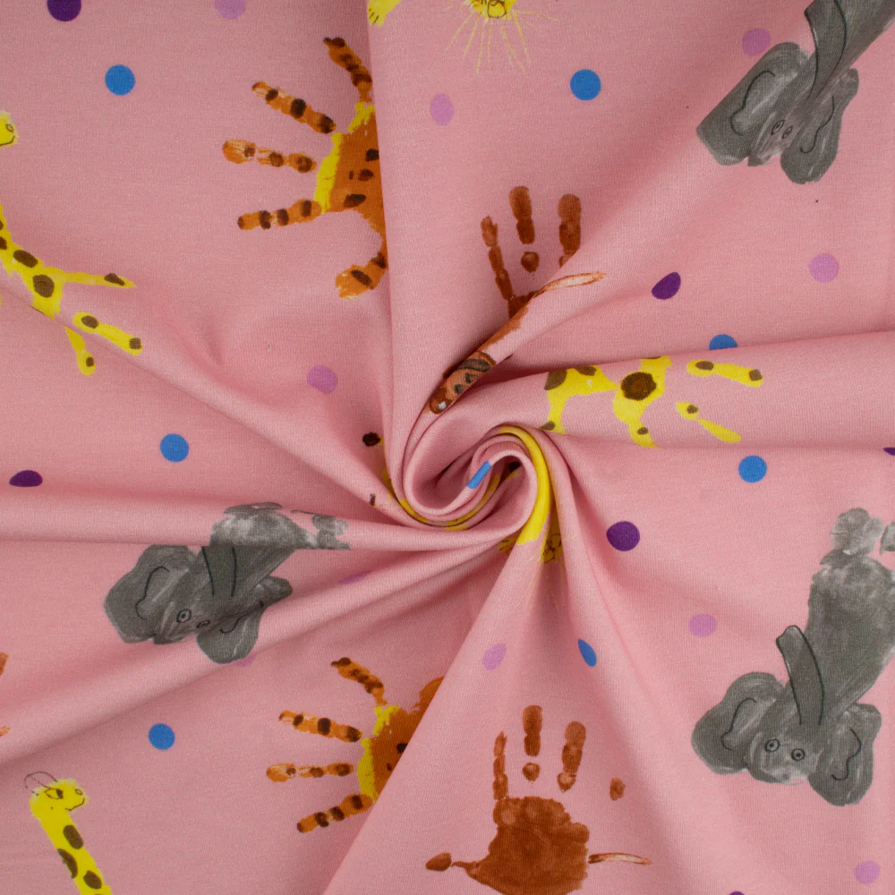 Cotton Lycra Knit Print - IMA-GINE F21 - Finger print - Pink - Image 2