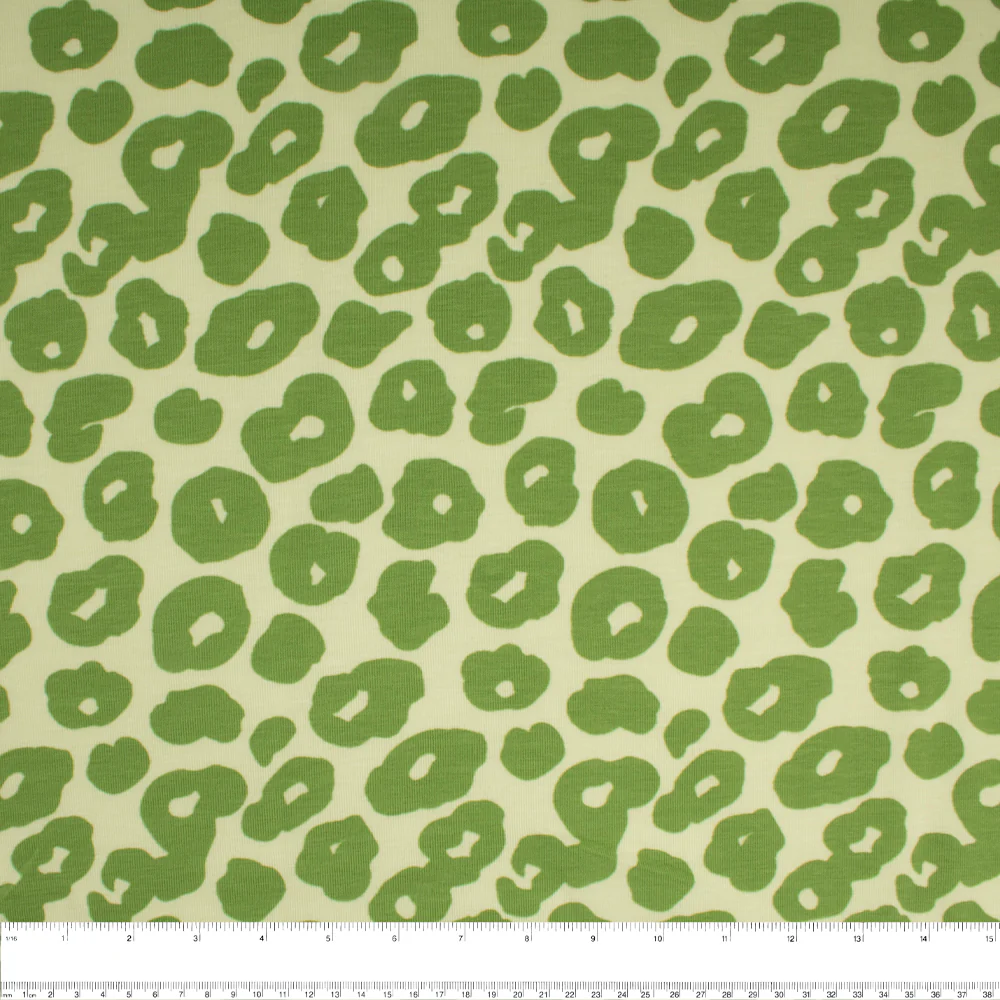 Cotton Lycra Knit Print - IMA-GINE F21 - Leopard - Green - Image 3