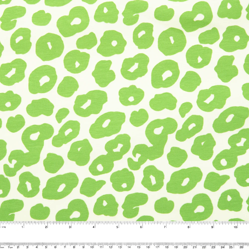 Cotton Lycra Knit Print - IMA-GINE F21 - Leopard - Green - Image 3