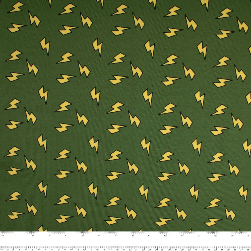 Cotton Lycra Knit Print - IMA-GINE F21 - Lightning - Green - Image 3
