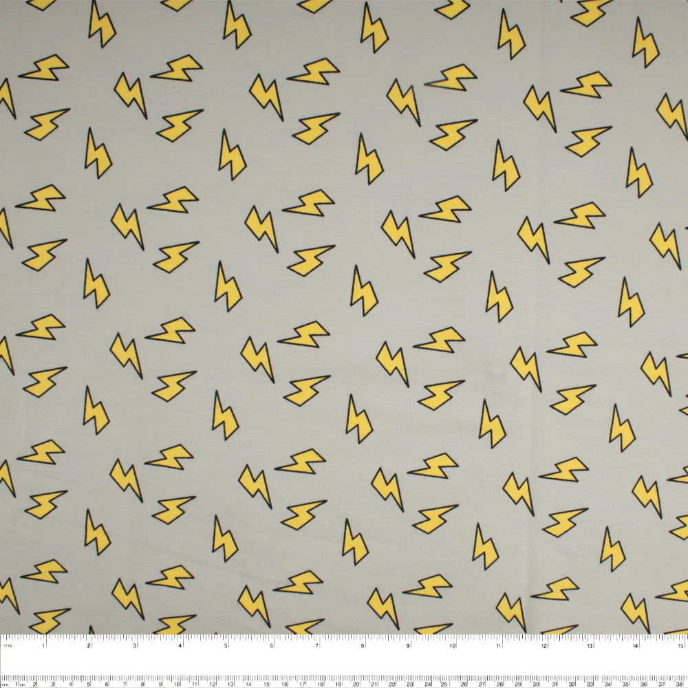 Cotton Lycra Knit Print - IMA-GINE F21 - Lightning - Grey - Image 3
