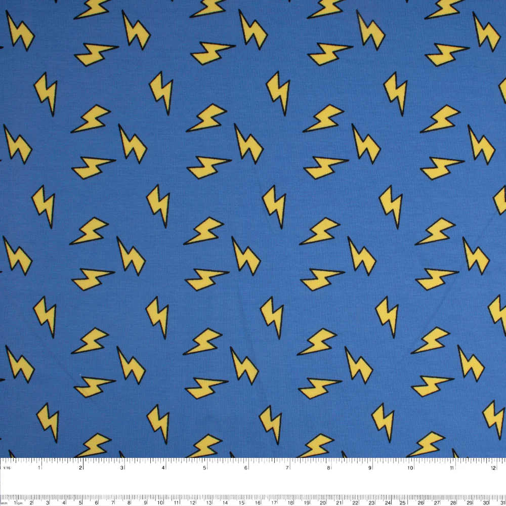 Cotton Lycra Knit Print - IMA-GINE F21 - Ligthning - Blue - Image 3