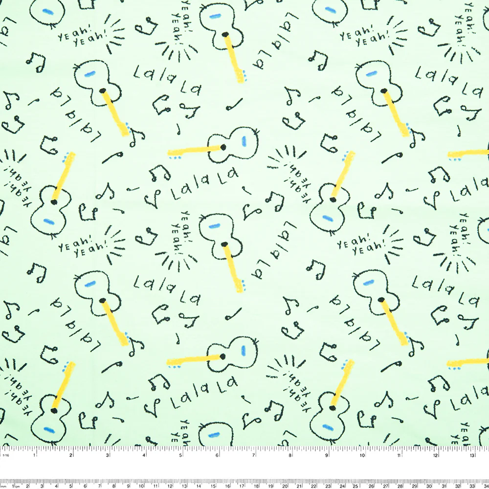 Cotton Lycra Knit Print - IMA-GINE F21 - Music - Green - Image 3