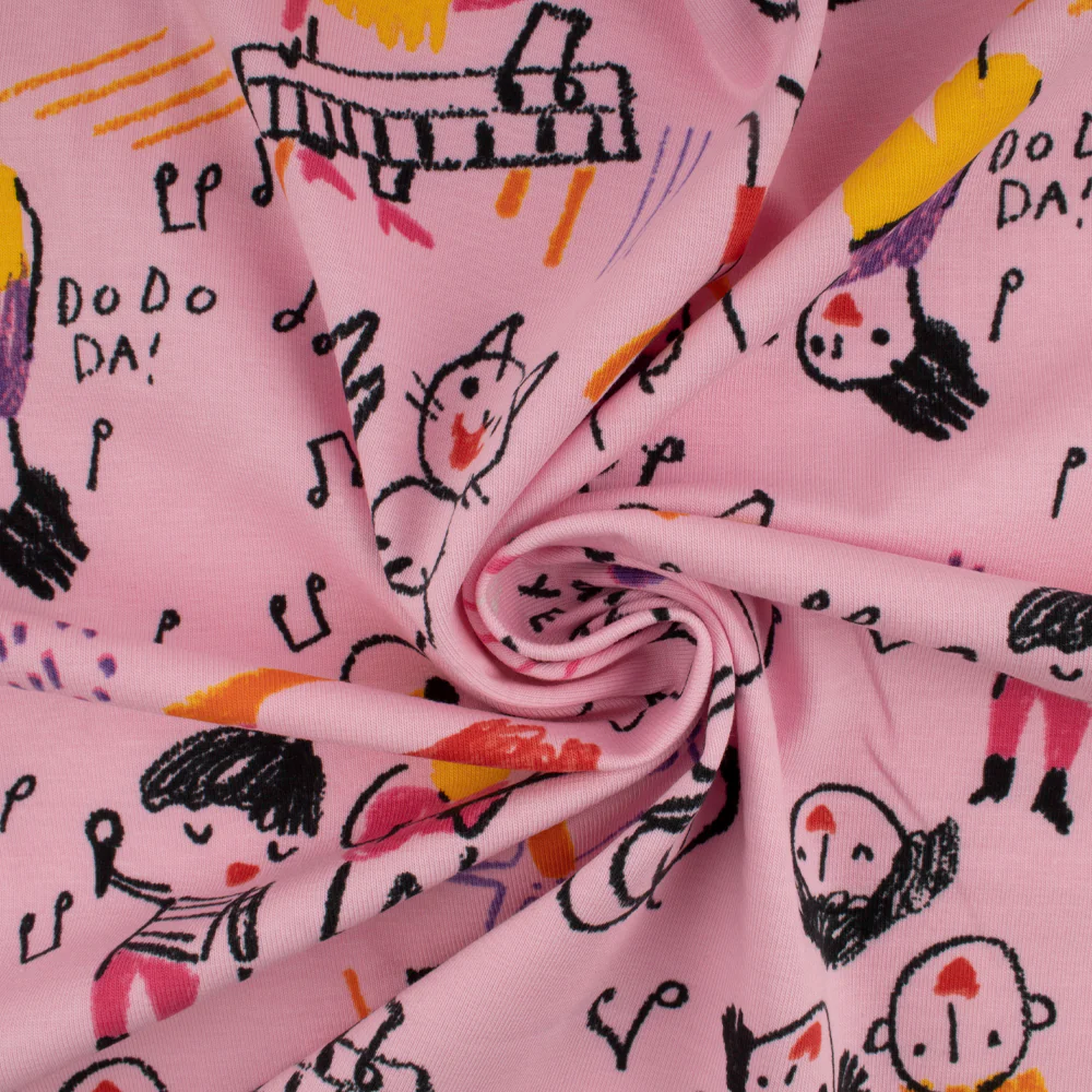 Cotton Lycra Knit Print - IMA-GINE F21 - Music - Medium pink - Image 2