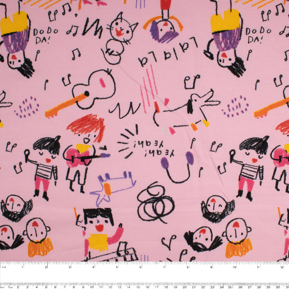 Cotton Lycra Knit Print - IMA-GINE F21 - Music - Medium pink - Image 3