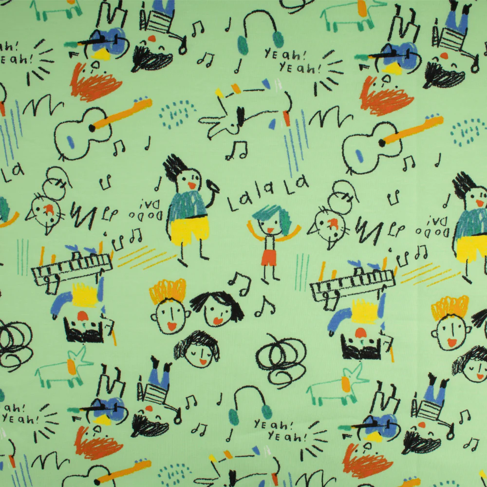 Cotton Lycra Knit Print - IMA-GINE F21 - Music - Mint