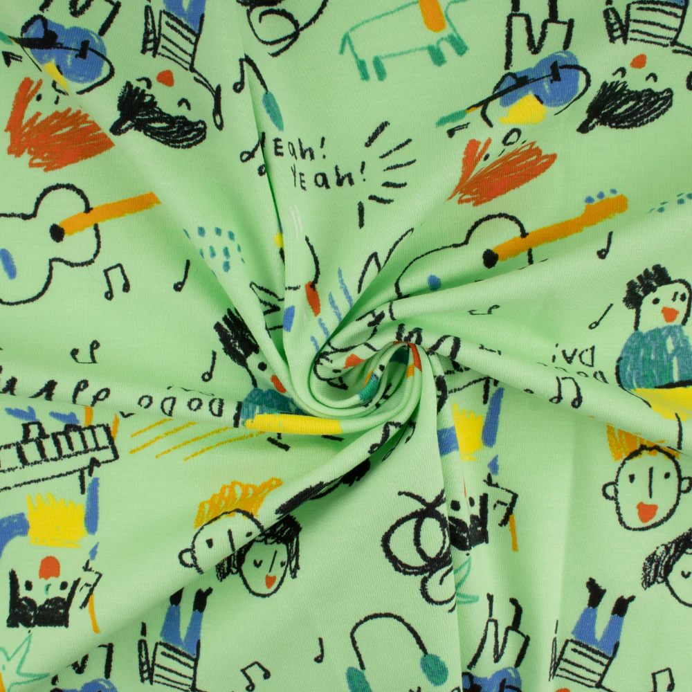 Cotton Lycra Knit Print - IMA-GINE F21 - Music - Mint - Image 2