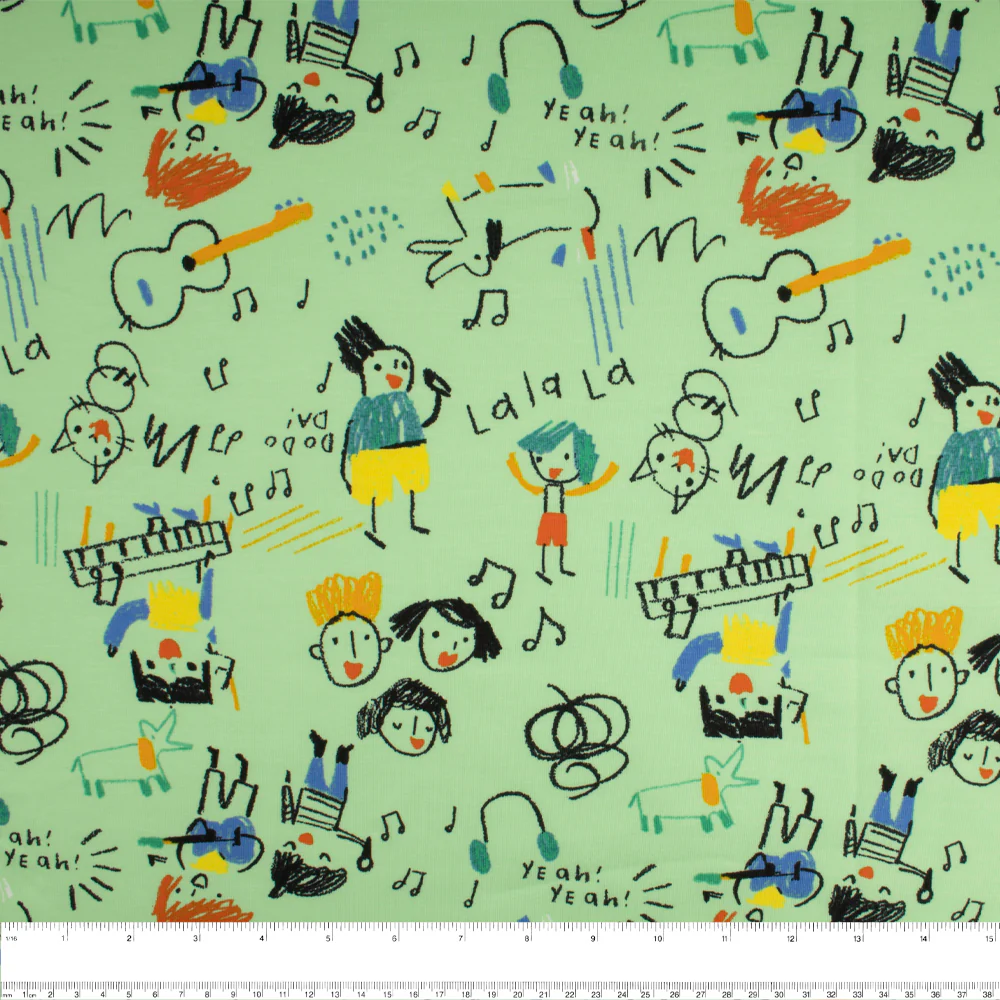 Cotton Lycra Knit Print - IMA-GINE F21 - Music - Mint - Image 3