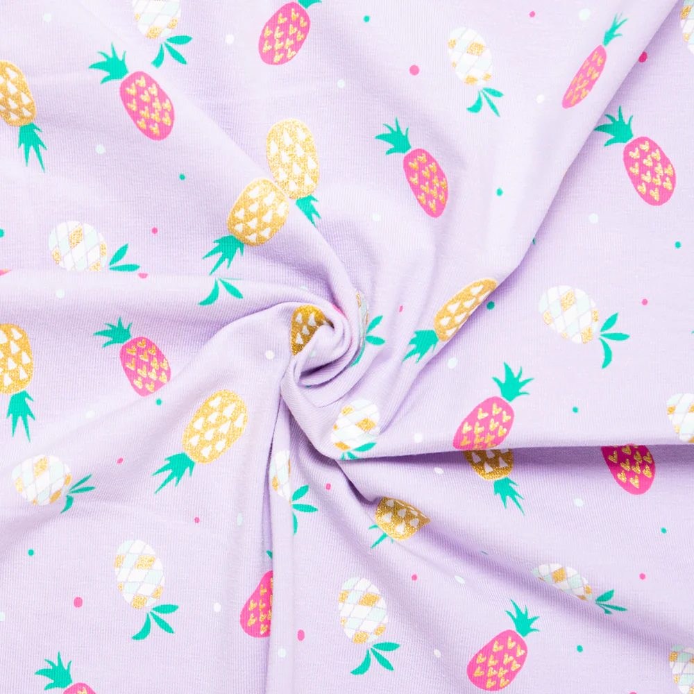 Cotton Lycra Knit Print - IMA-GINE F21 - Pineapple - Lilac - Image 2