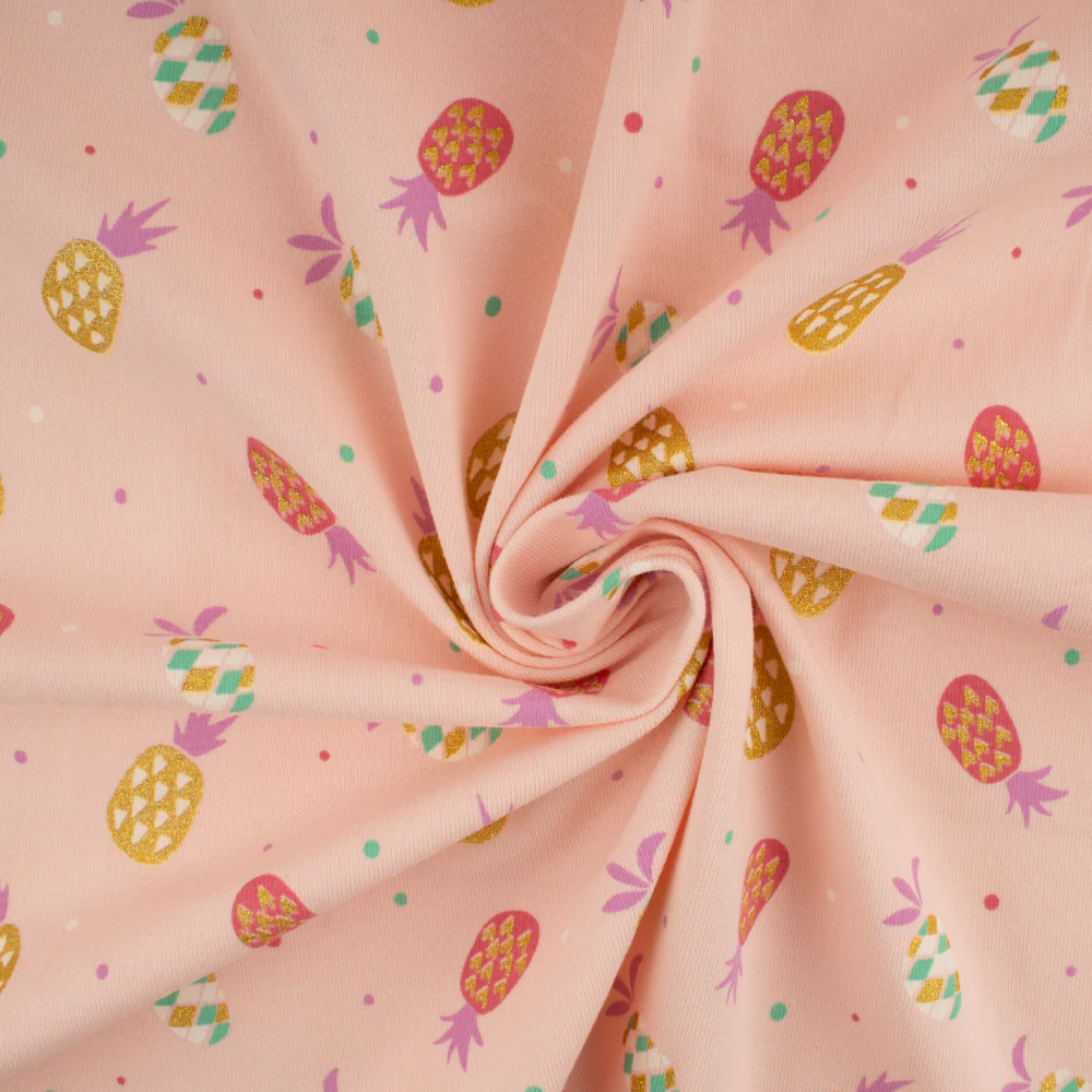 Cotton Lycra Knit Print - IMA-GINE F21 - Pineapple - Peach - Image 2