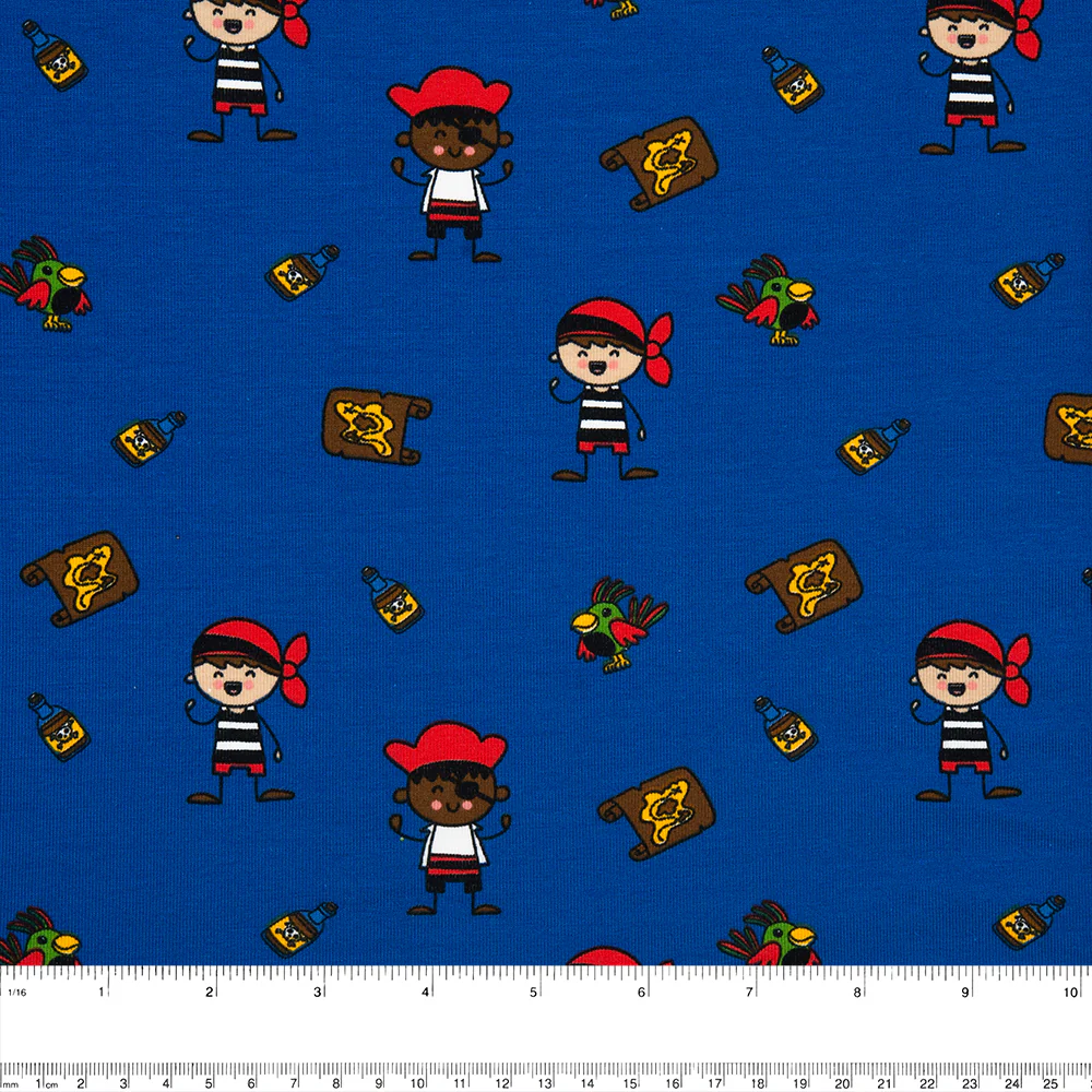 Cotton Lycra Knit Print - IMA-GINE F21 - Pirates - Blue - Image 3