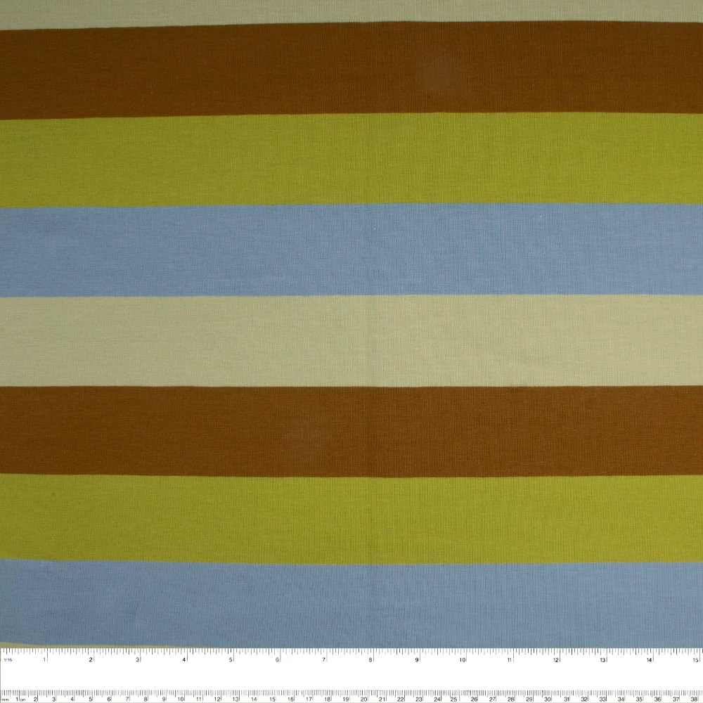 Cotton Lycra Knit Print - IMA-GINE F21 - Sripes - Green - Image 3