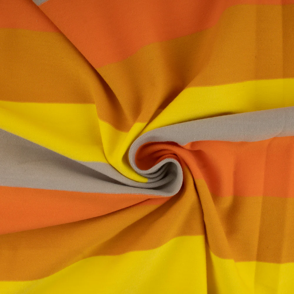 Cotton Lycra Knit Print - IMA-GINE F21 - Sripes - Orange - Image 2