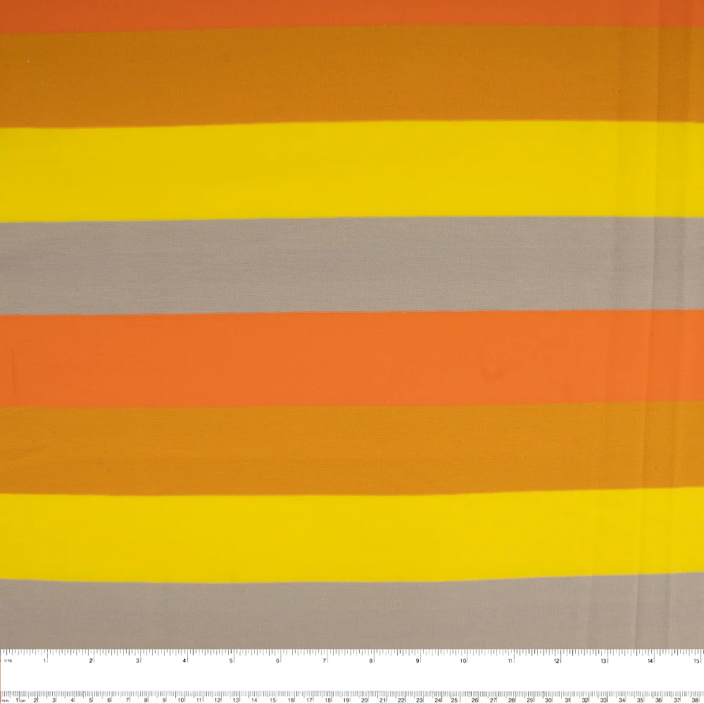 Cotton Lycra Knit Print - IMA-GINE F21 - Sripes - Orange - Image 3
