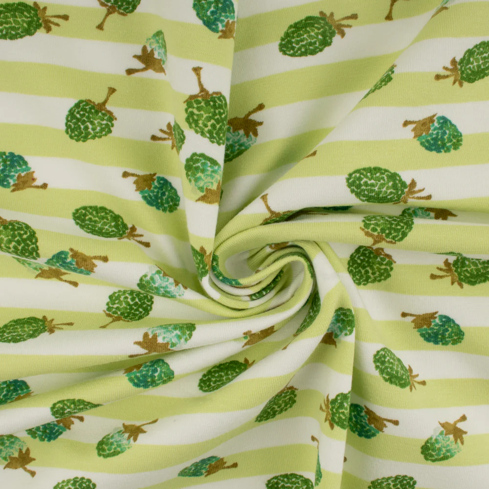 Cotton Lycra Knit Print - IMA-GINE F21 - Strawberry - Green - Image 2