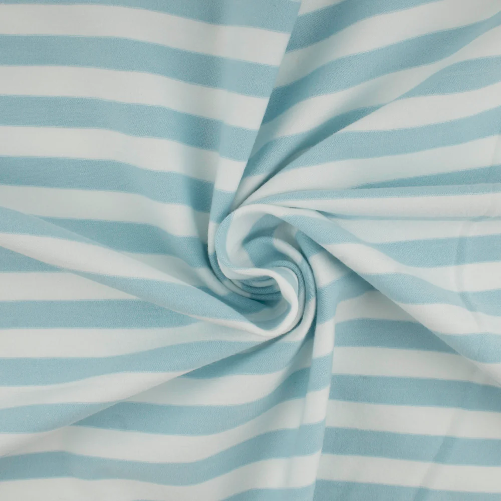 Cotton Lycra Knit Print - IMA-GINE F21 - Stripe - White / Blue - Image 2