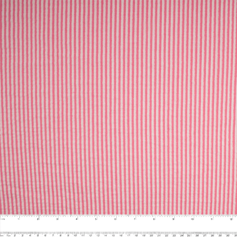 Cotton Lycra Knit Print - IMA-GINE F21 - Stripe - White / Pink - Image 3