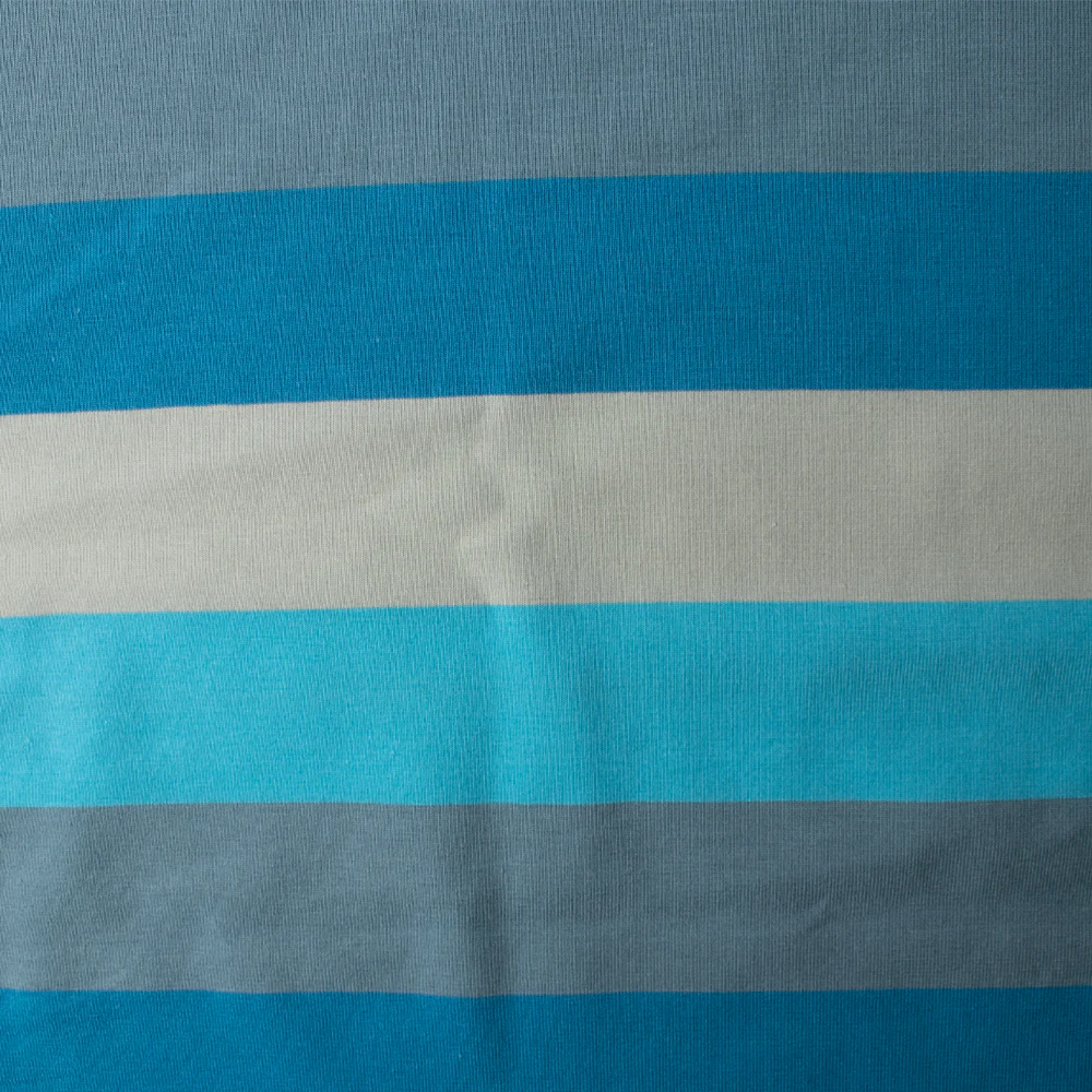 Cotton Lycra Knit Print - IMA-GINE F21 - Stripes - Blue / Grey