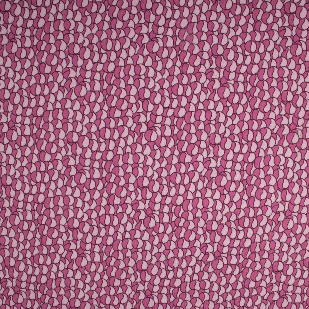 Cotton Lycra Knit Print - IMA-GINE F21 - Ying yang - Rapsberry