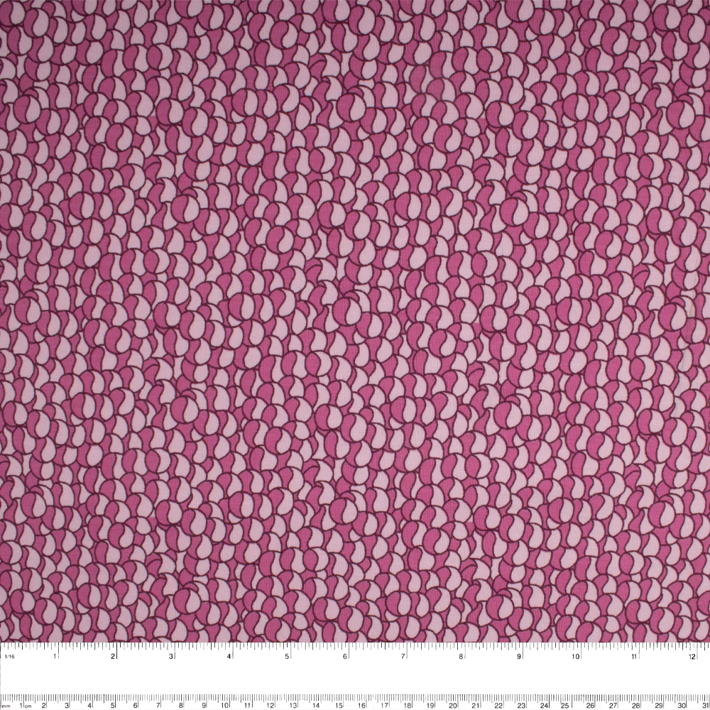 Cotton Lycra Knit Print - IMA-GINE F21 - Ying yang - Rapsberry - Image 3