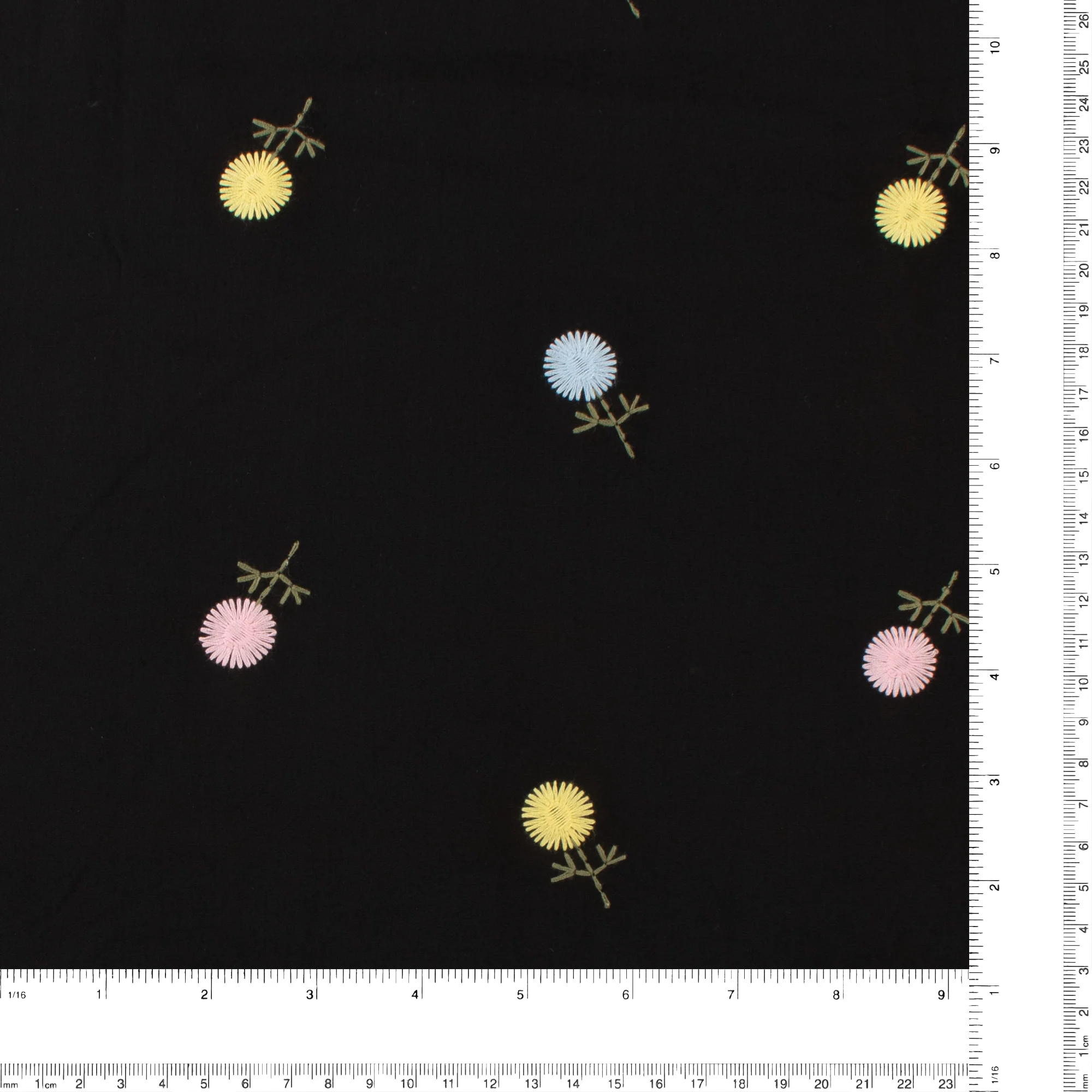 Cotton poplin Embroidery - IN BLOOM - 001 - Black - Image 3