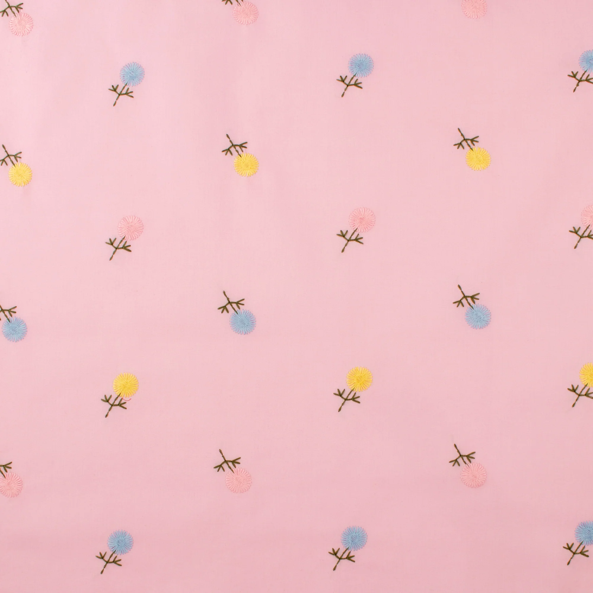 Cotton poplin Embroidery - IN BLOOM - 003 - Pink