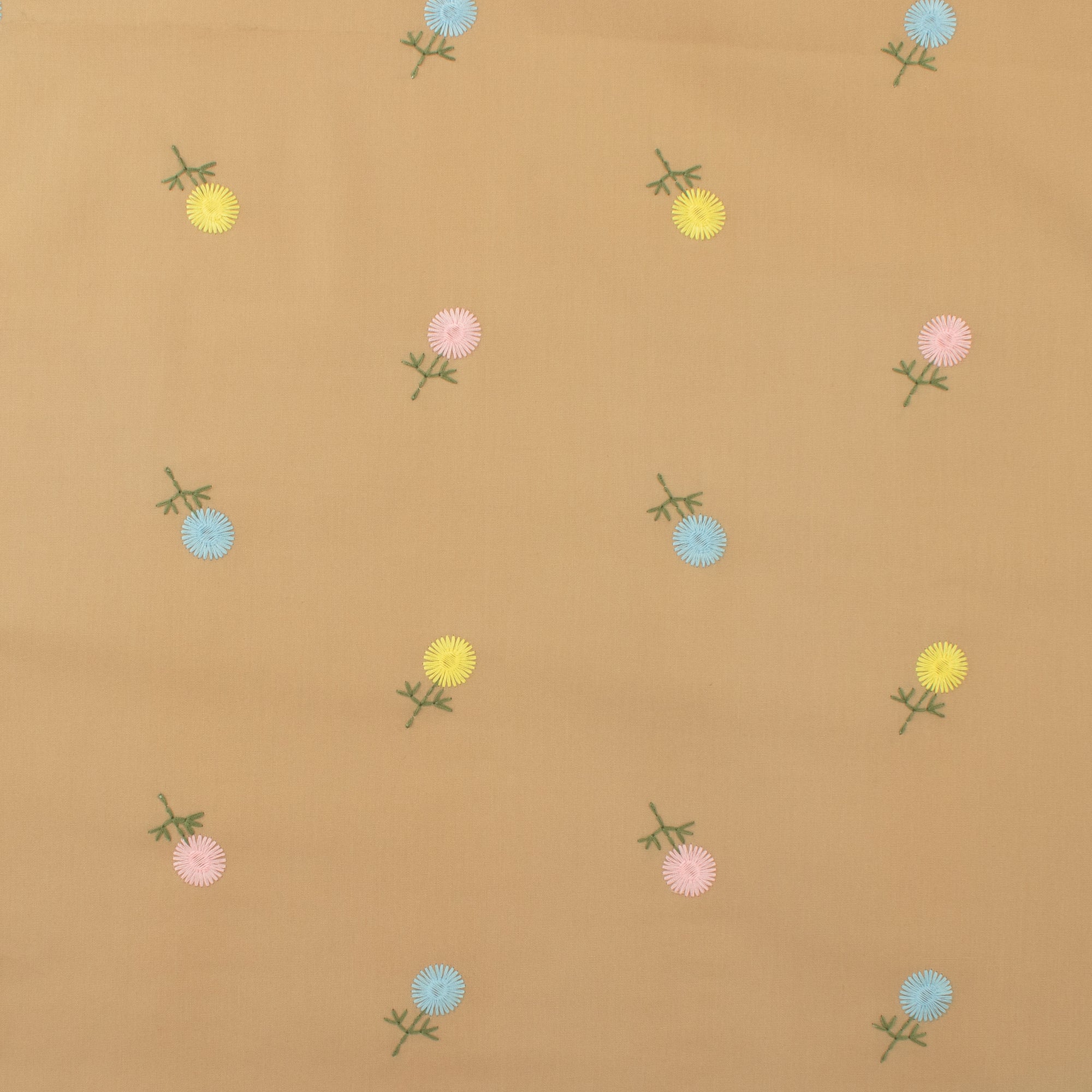 Cotton poplin Embroidery - IN BLOOM - 005 - Tan