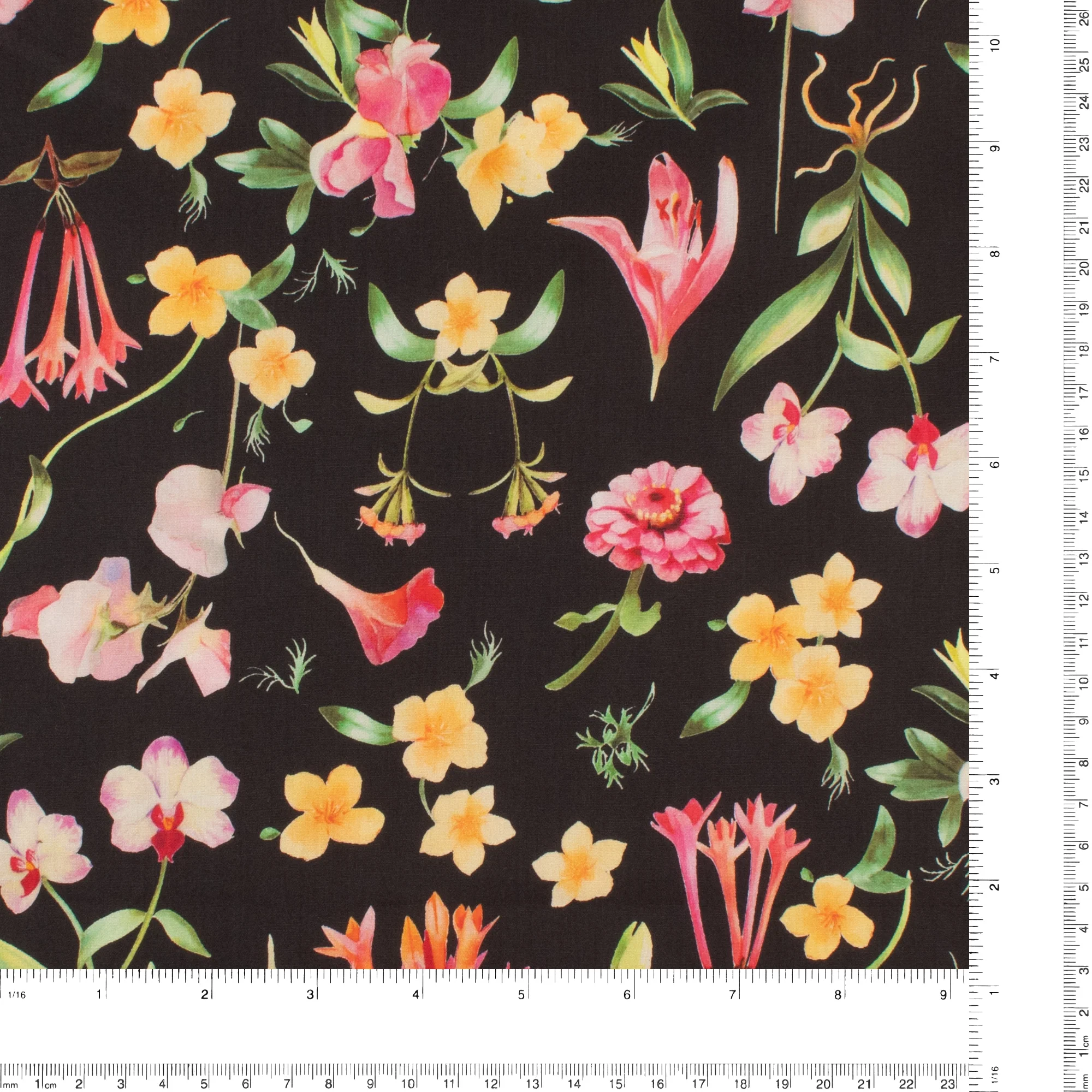 Cotton Poplin Print - COVENT GARDEN - 001 - Black - Image 3