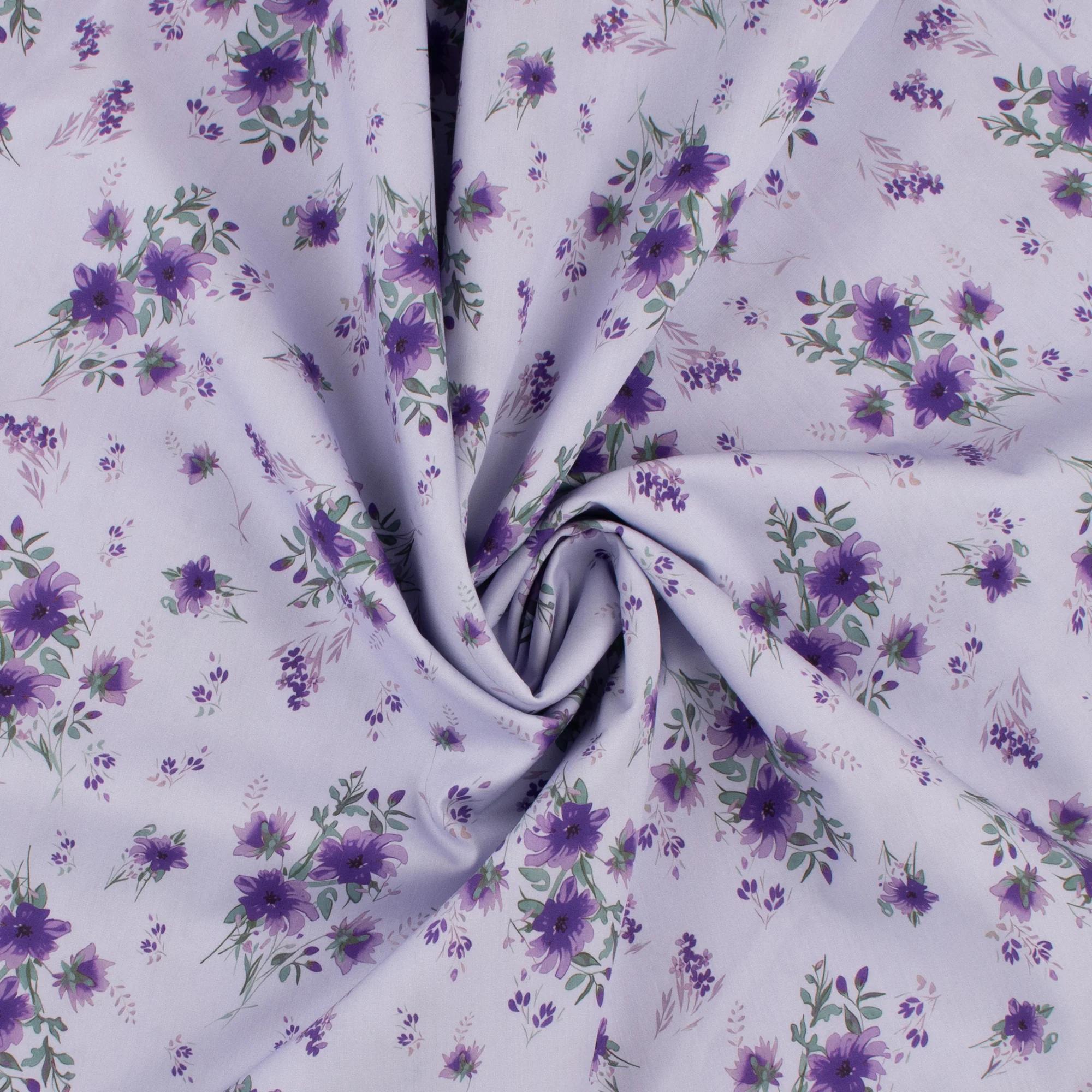 Cotton Poplin Print - COVENT GARDEN - 003 - Lilac - Image 2