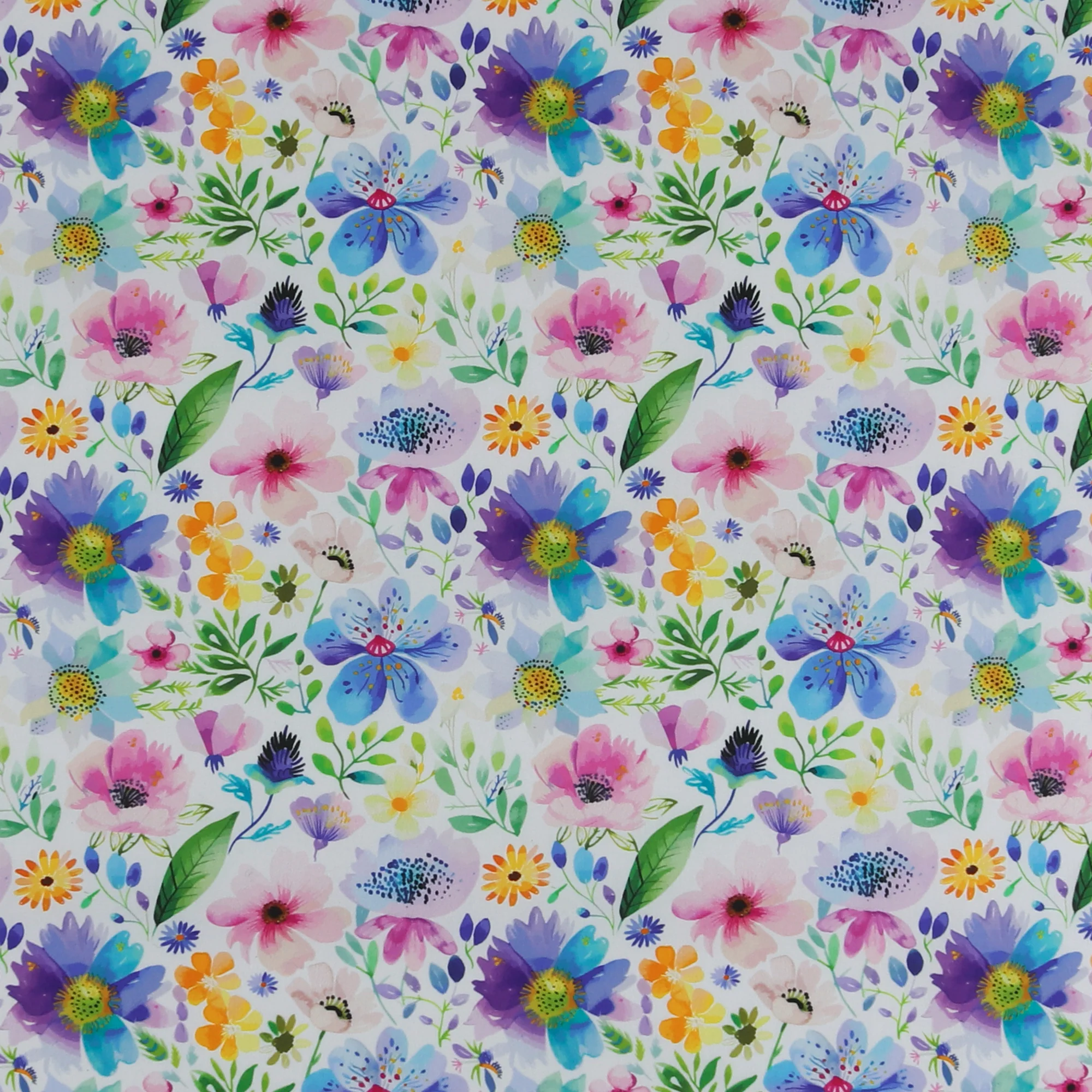Cotton Poplin Print - COVENT GARDEN - 006 - White