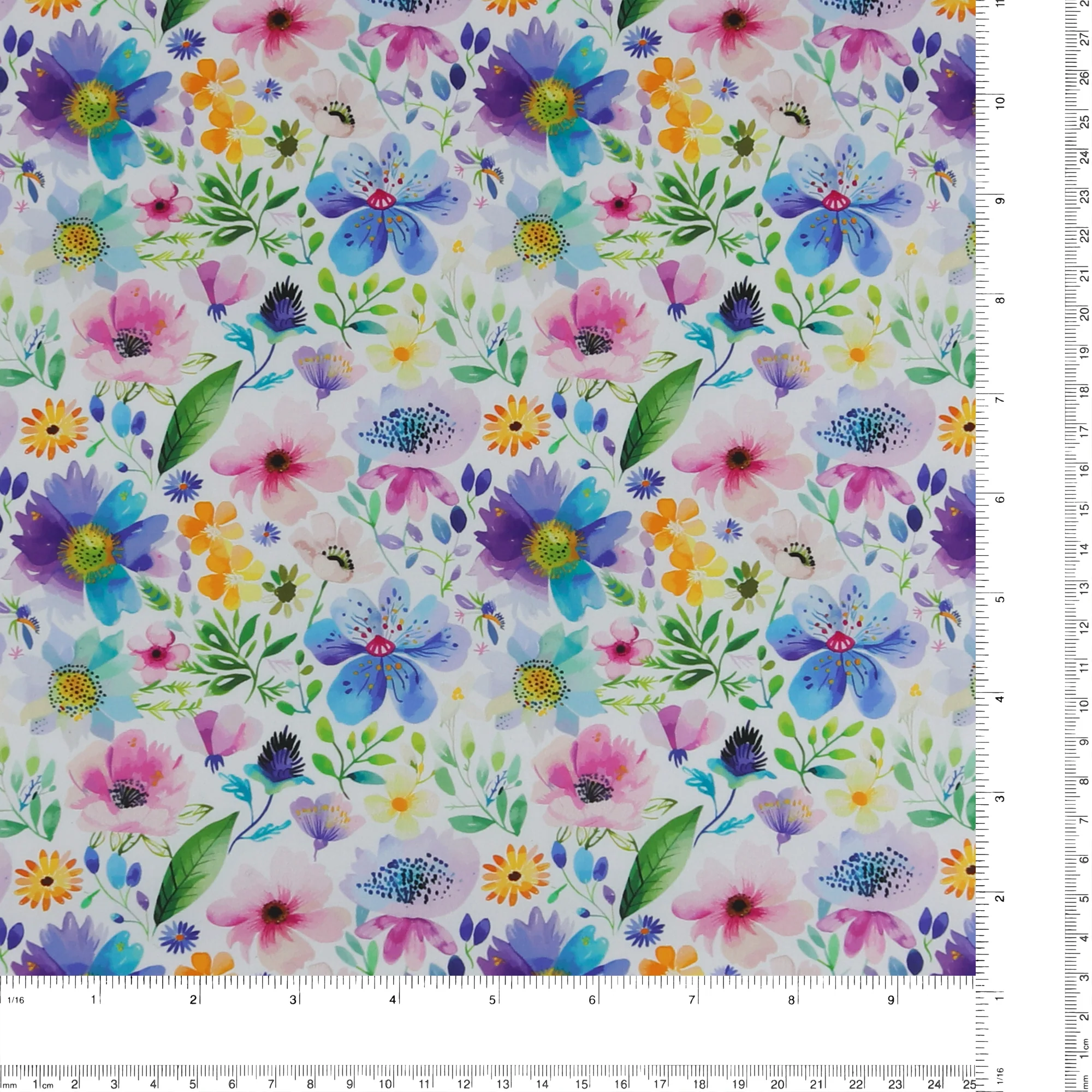 Cotton Poplin Print - COVENT GARDEN - 006 - White - Image 3