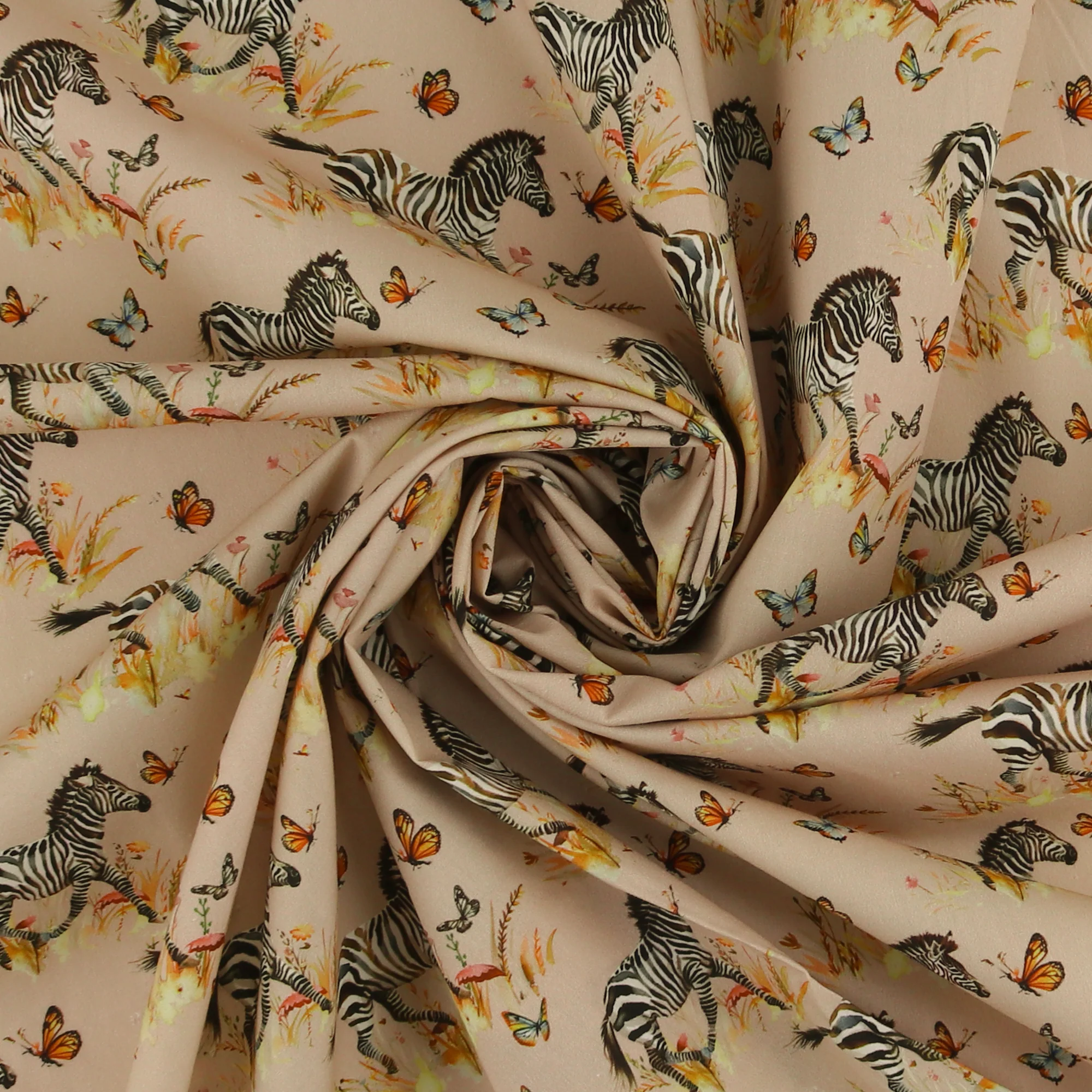 Cotton Poplin Print - DIDI - 002 - Cream - Image 2