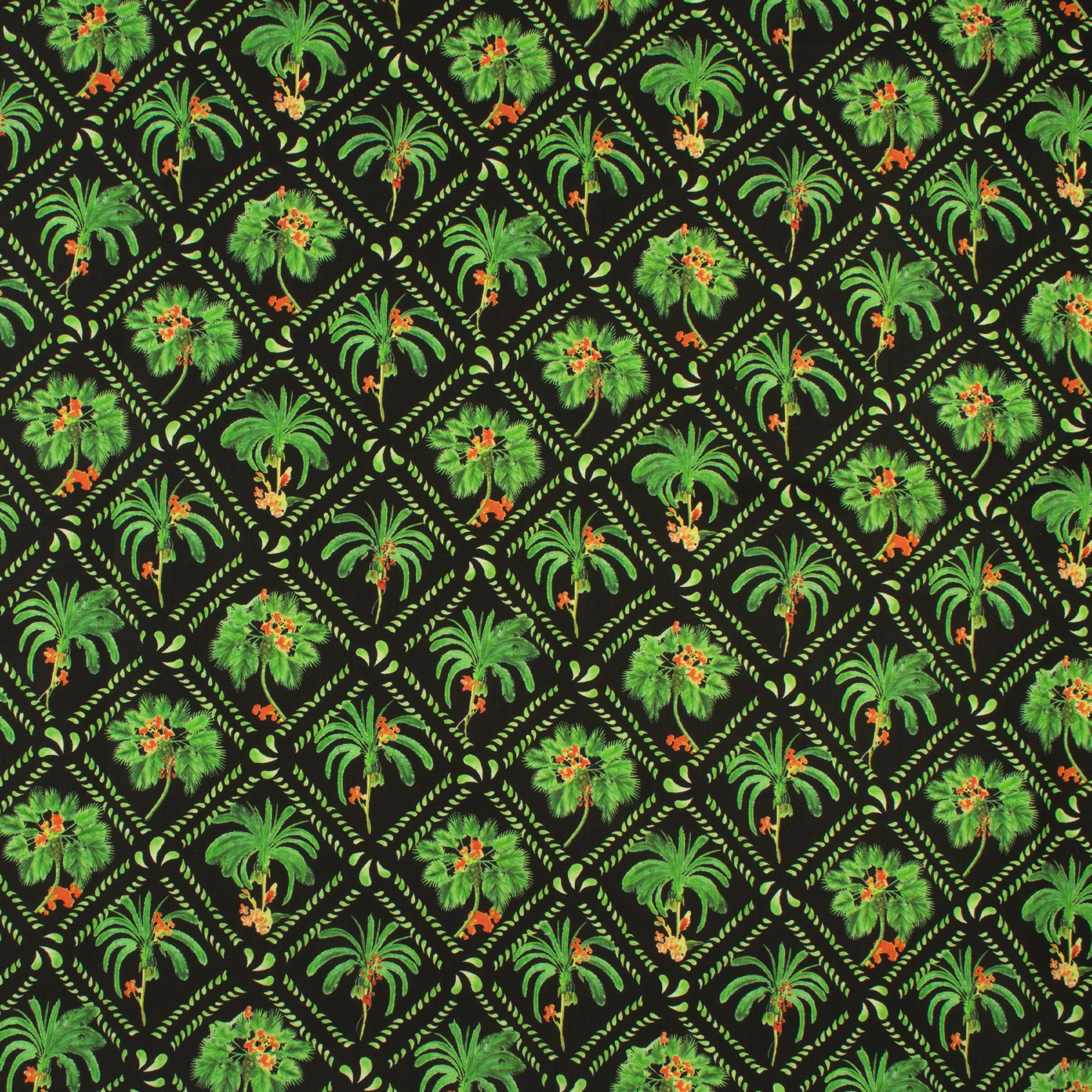 Cotton Poplin Print -MANSFIELD - 001 - Black