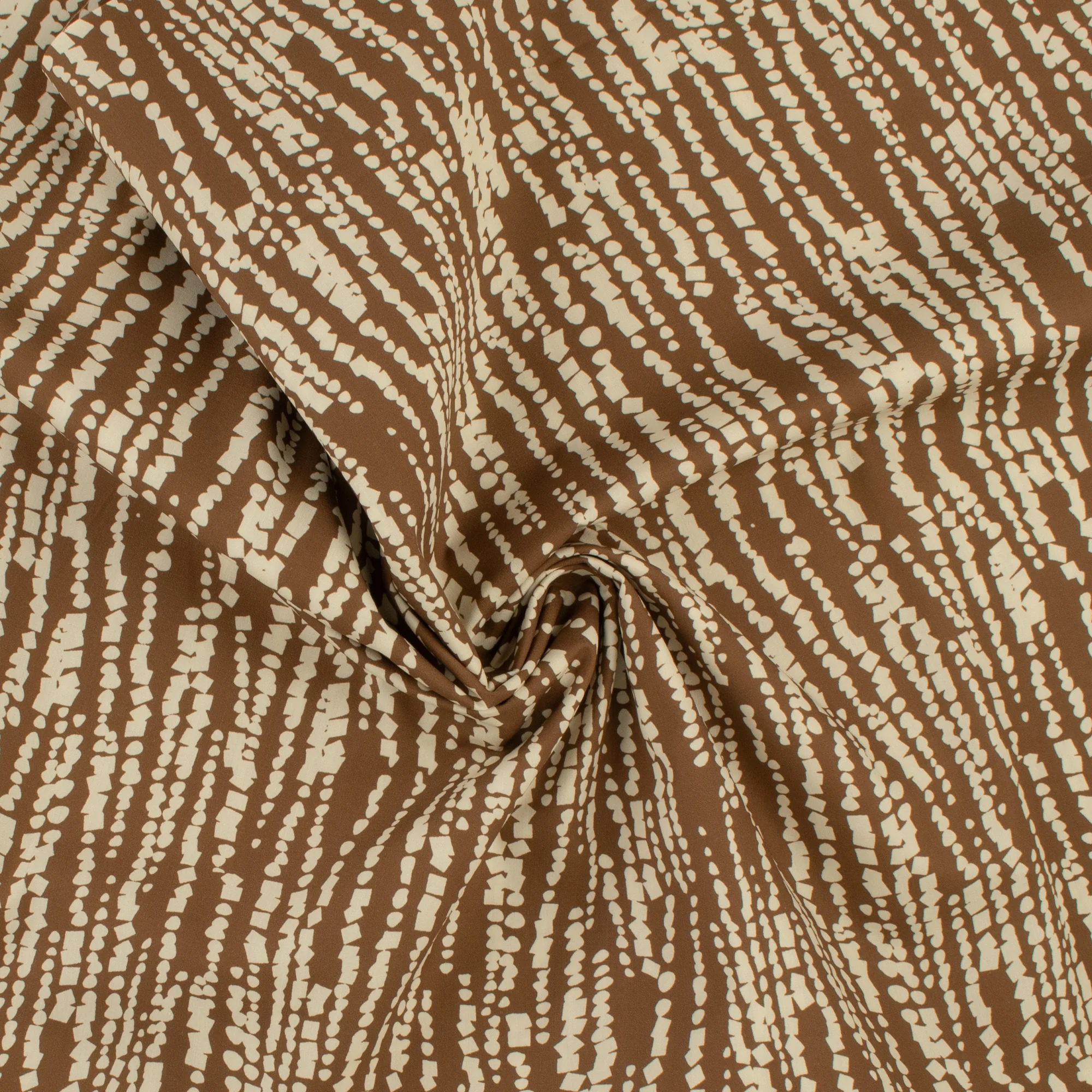 Cotton Poplin Print -MANSFIELD - 004 - Brown - Image 2