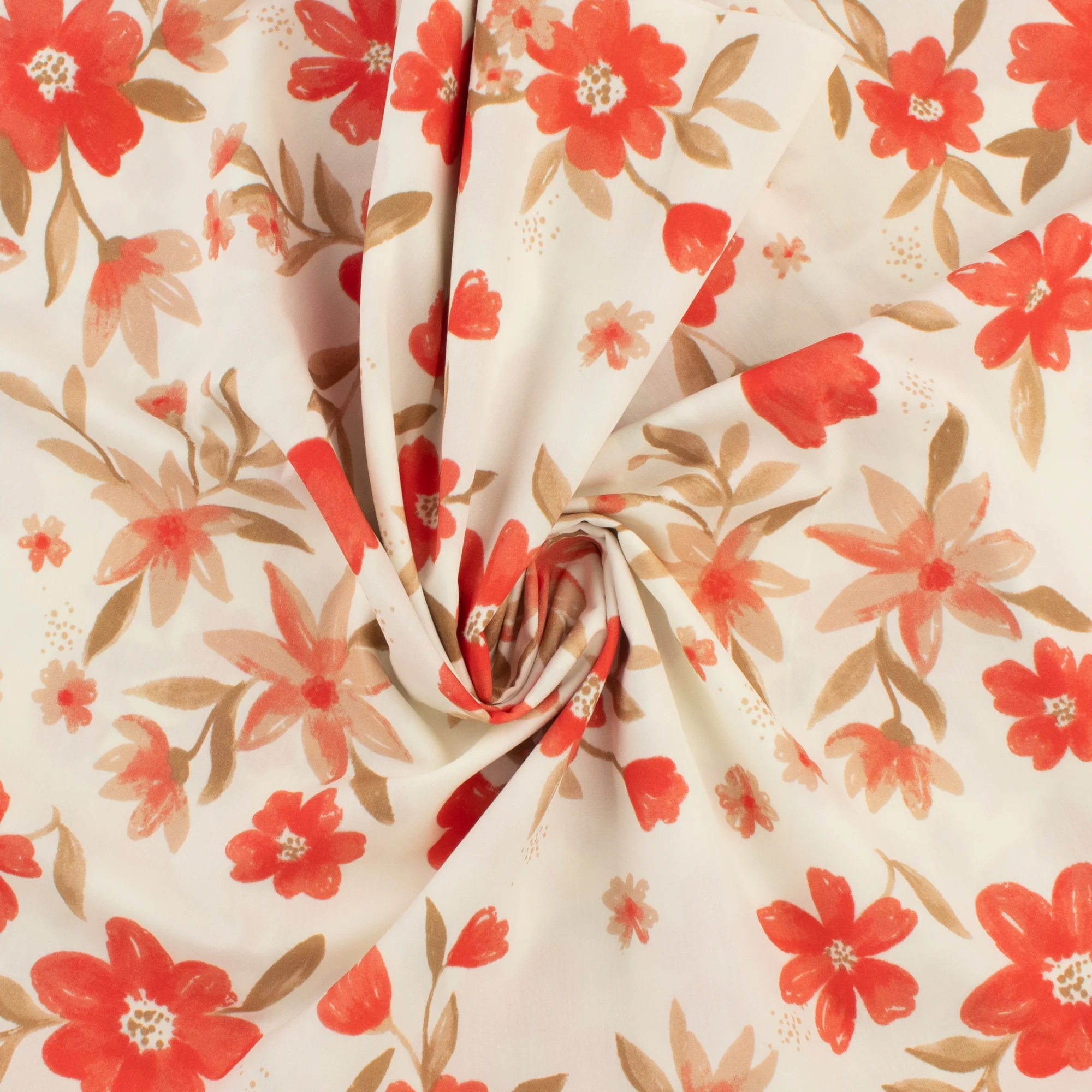 Cotton Poplin Print - PRINCESS CHARLOTTE - 003 - Tangerine - Image 2
