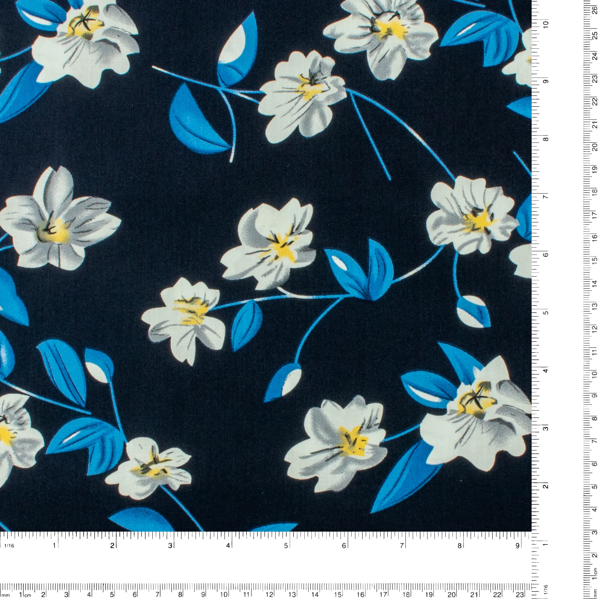 Cotton Poplin Print - WINNIE - 004 - Navy - Image 3