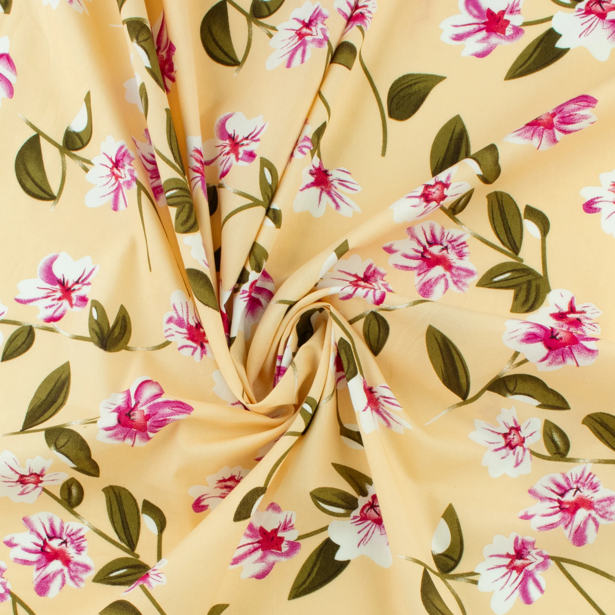 Cotton Poplin Print - WINNIE - 005 - Peach - Image 2