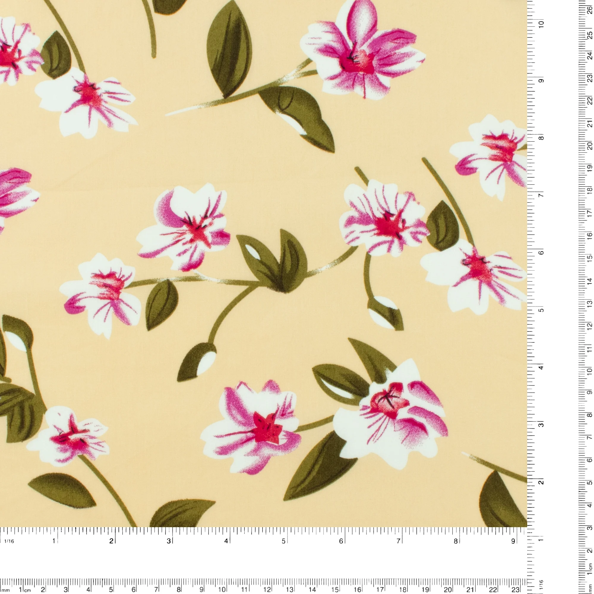 Cotton Poplin Print - WINNIE - 005 - Peach - Image 3