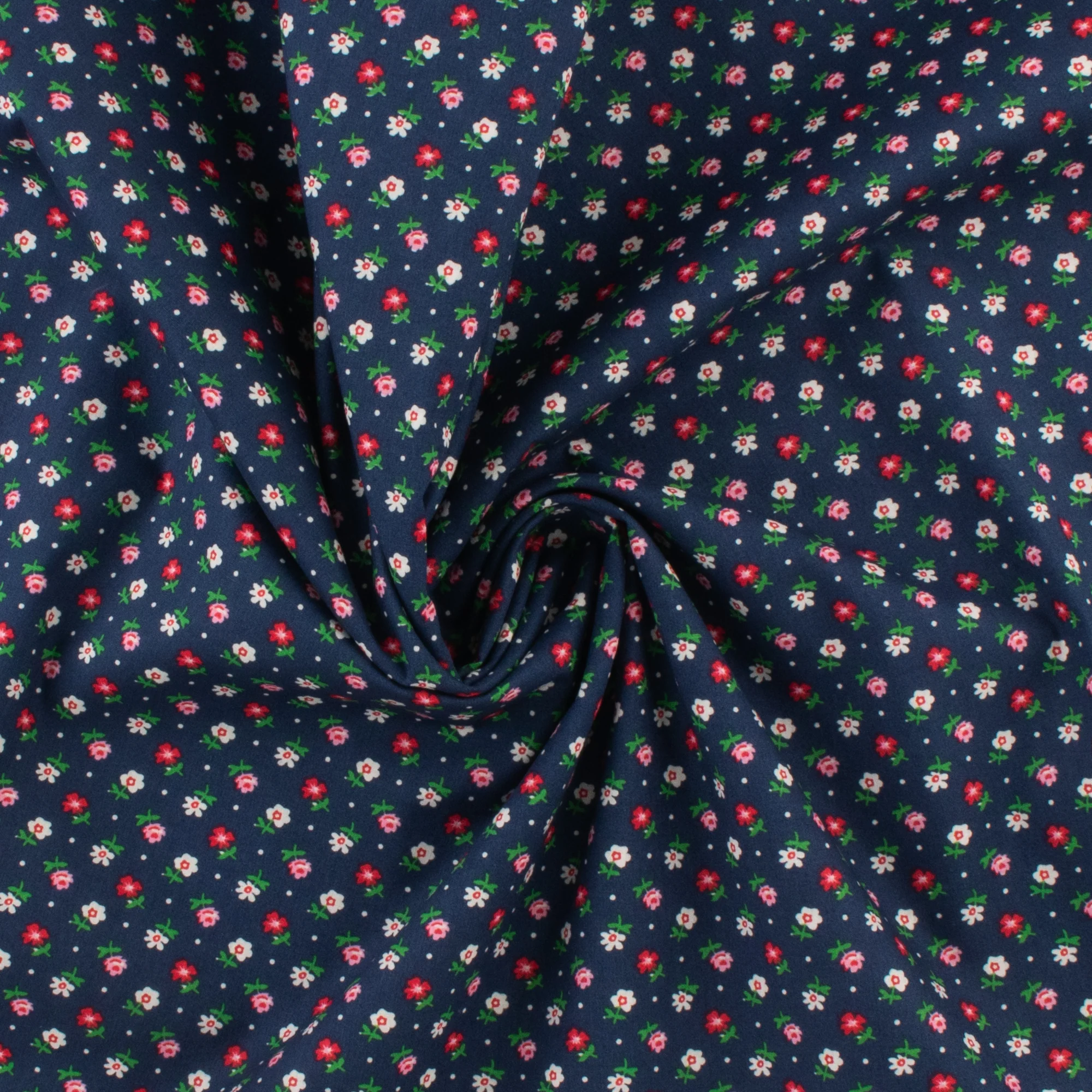 Cotton Poplin Print - WINNIE - 007 - Denim - Image 2