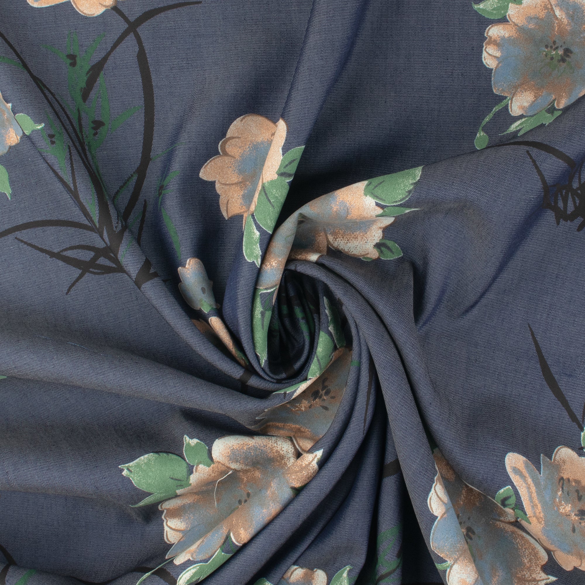 Cotton Rayon Denim Print- EVERYDAY BLUES - 001 - Midnight - Image 2