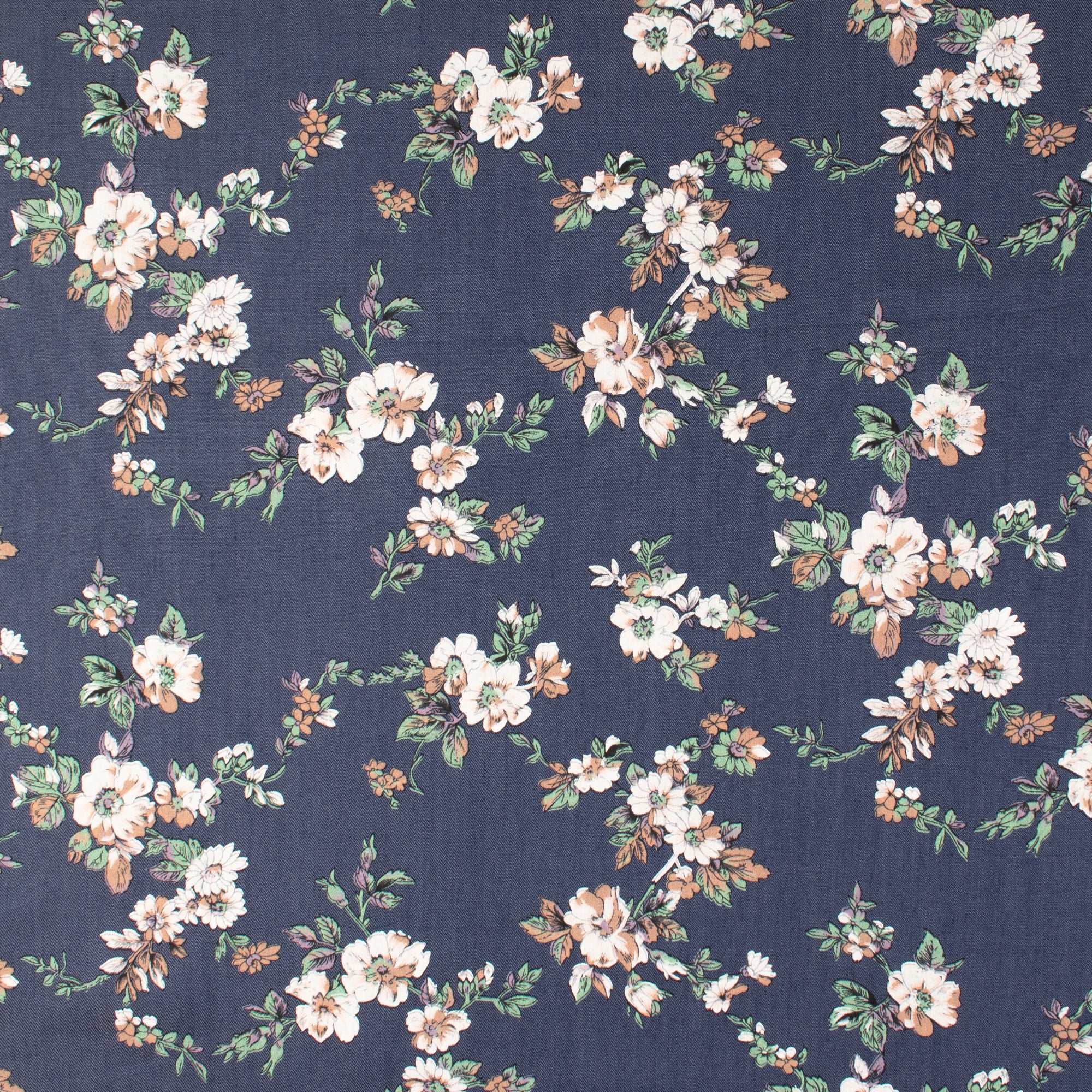Cotton Rayon Denim Print- EVERYDAY BLUES - 002 - Midnight