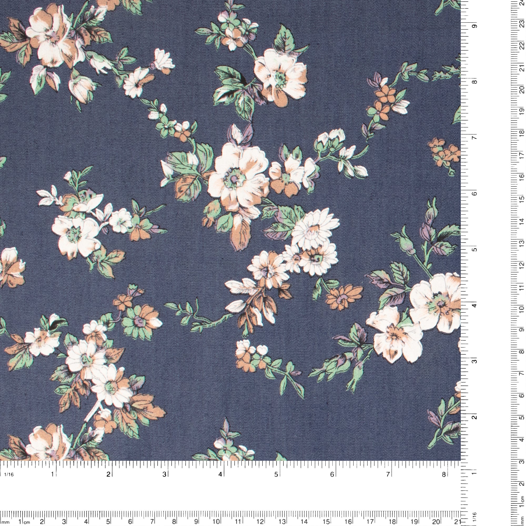 Cotton Rayon Denim Print- EVERYDAY BLUES - 002 - Midnight - Image 3