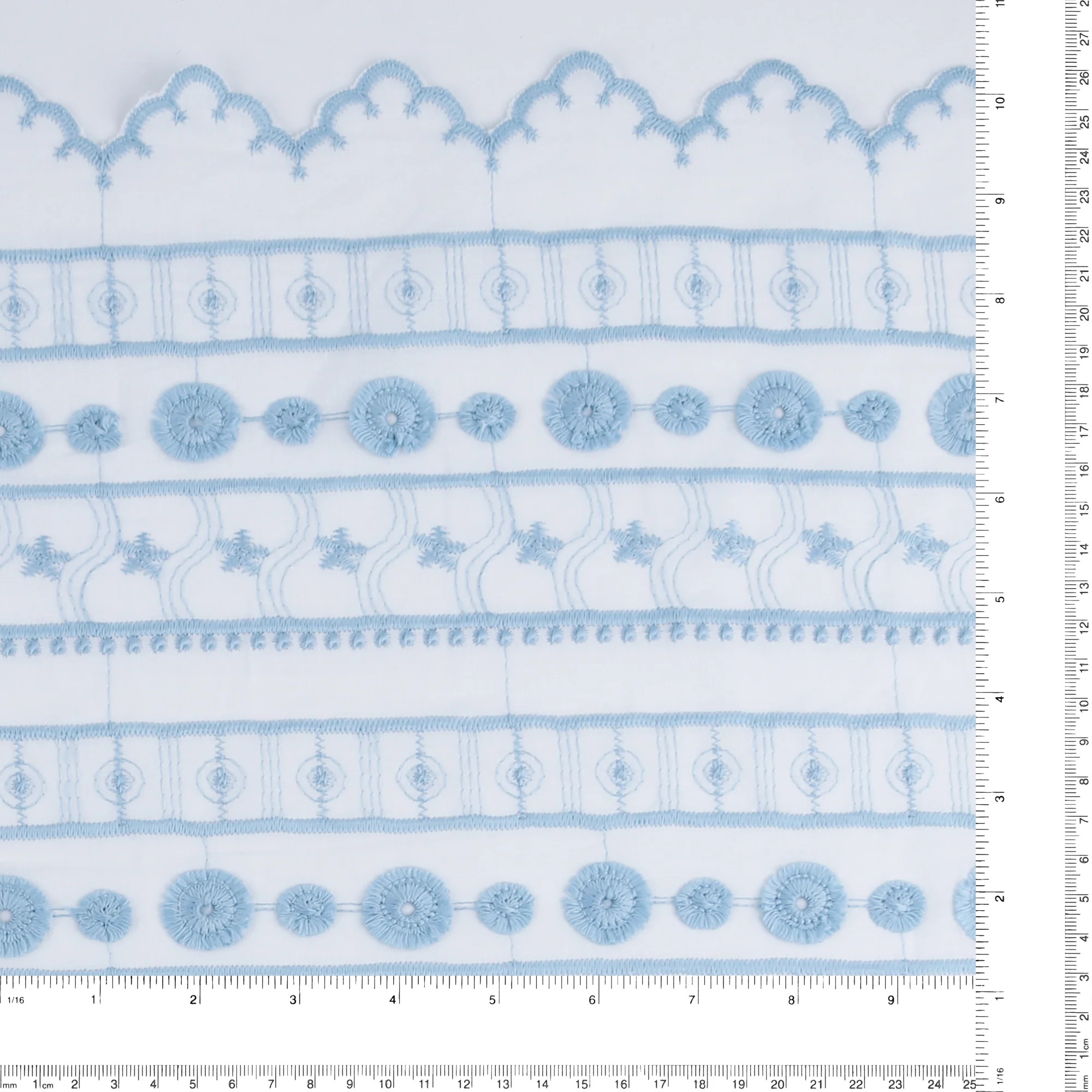 Cotton Voile Embroidery - IN BLOOM - 003 - Blue - Image 3