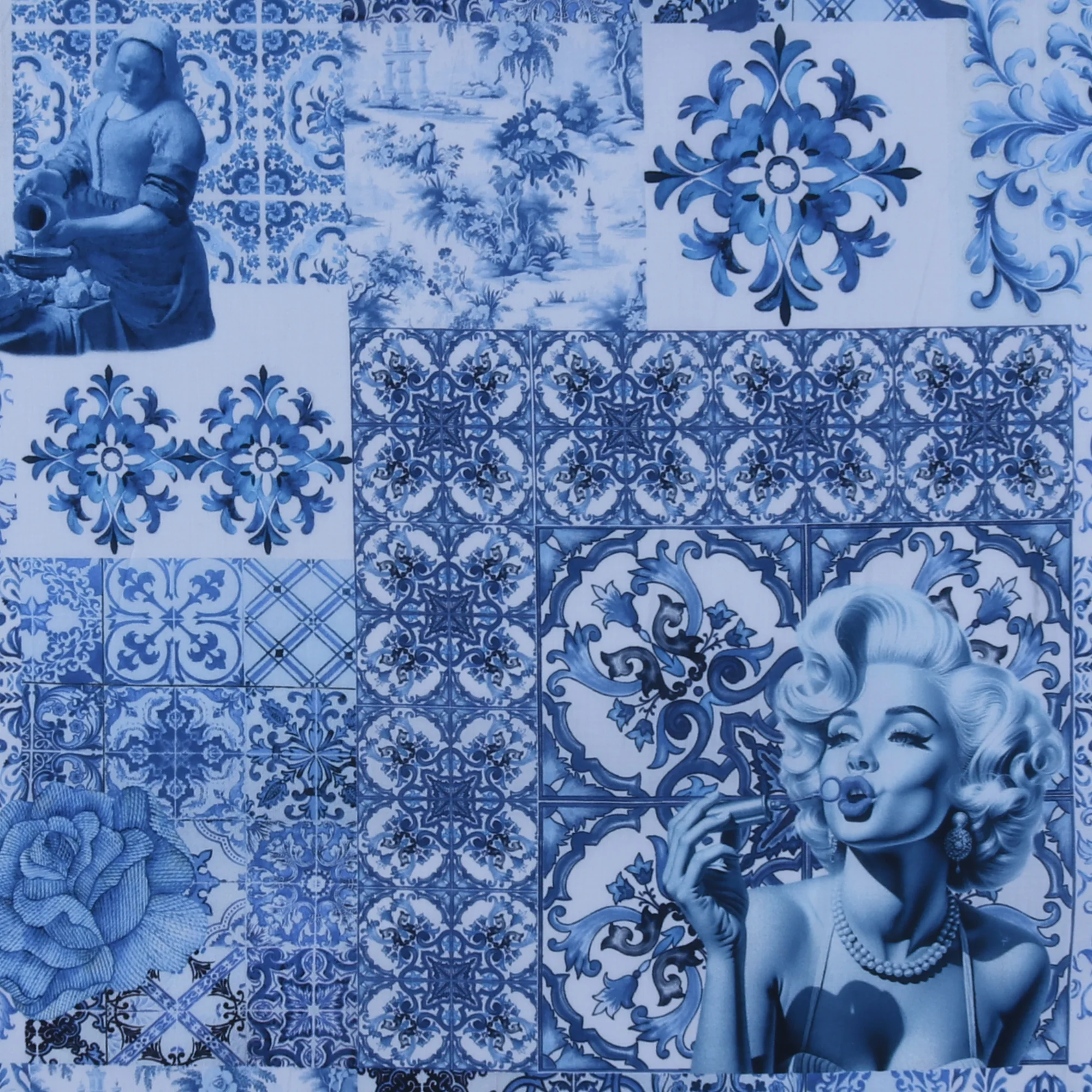 Cotton Voile Print - MARBELLA - 001 - Blue