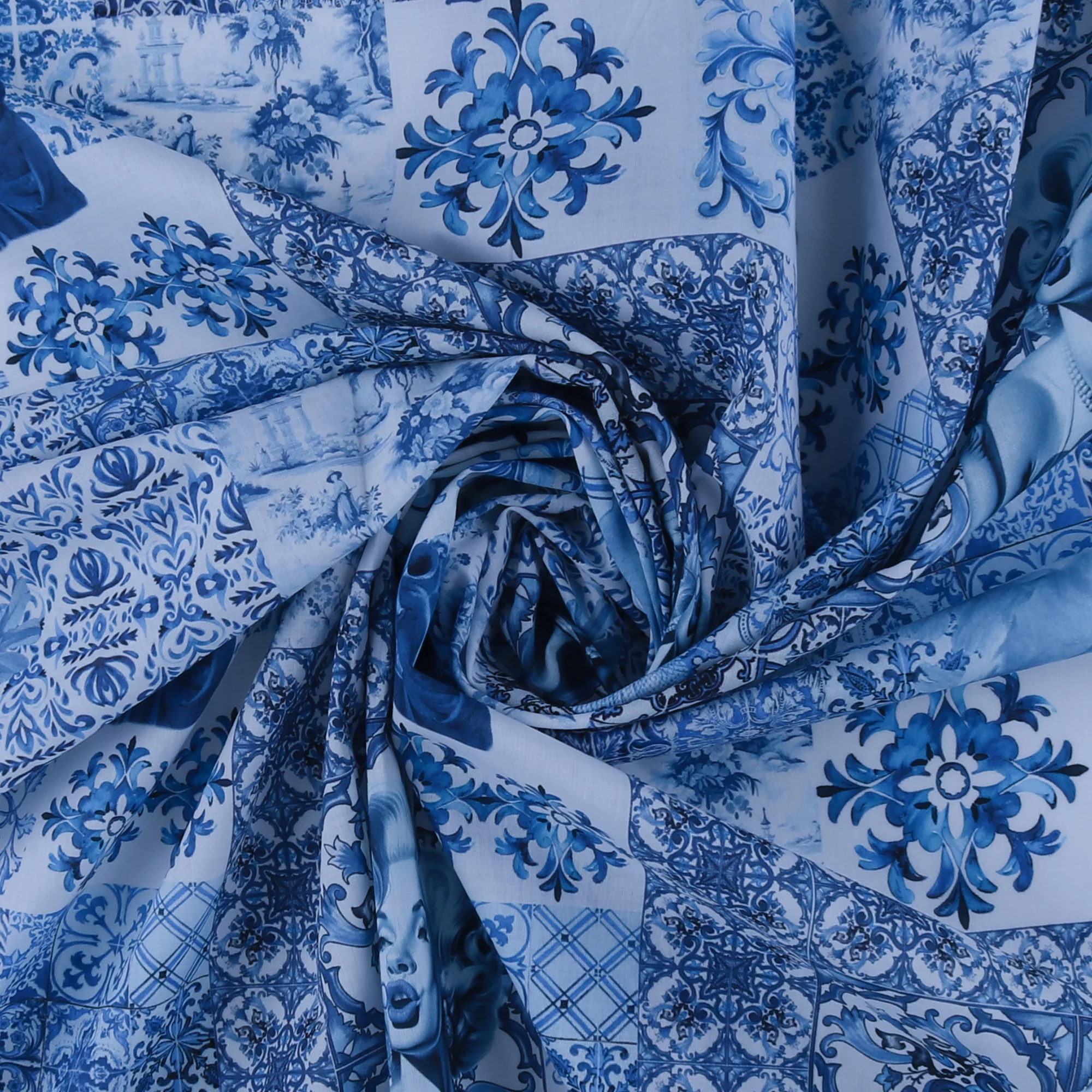Cotton Voile Print - MARBELLA - 001 - Blue - Image 2