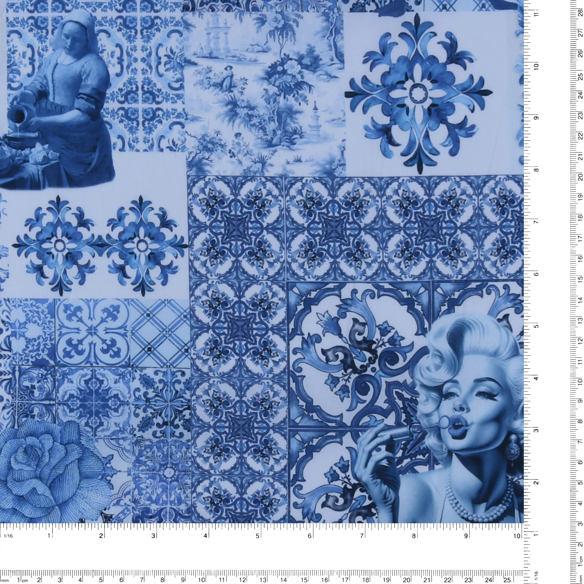 Cotton Voile Print - MARBELLA - 001 - Blue - Image 3
