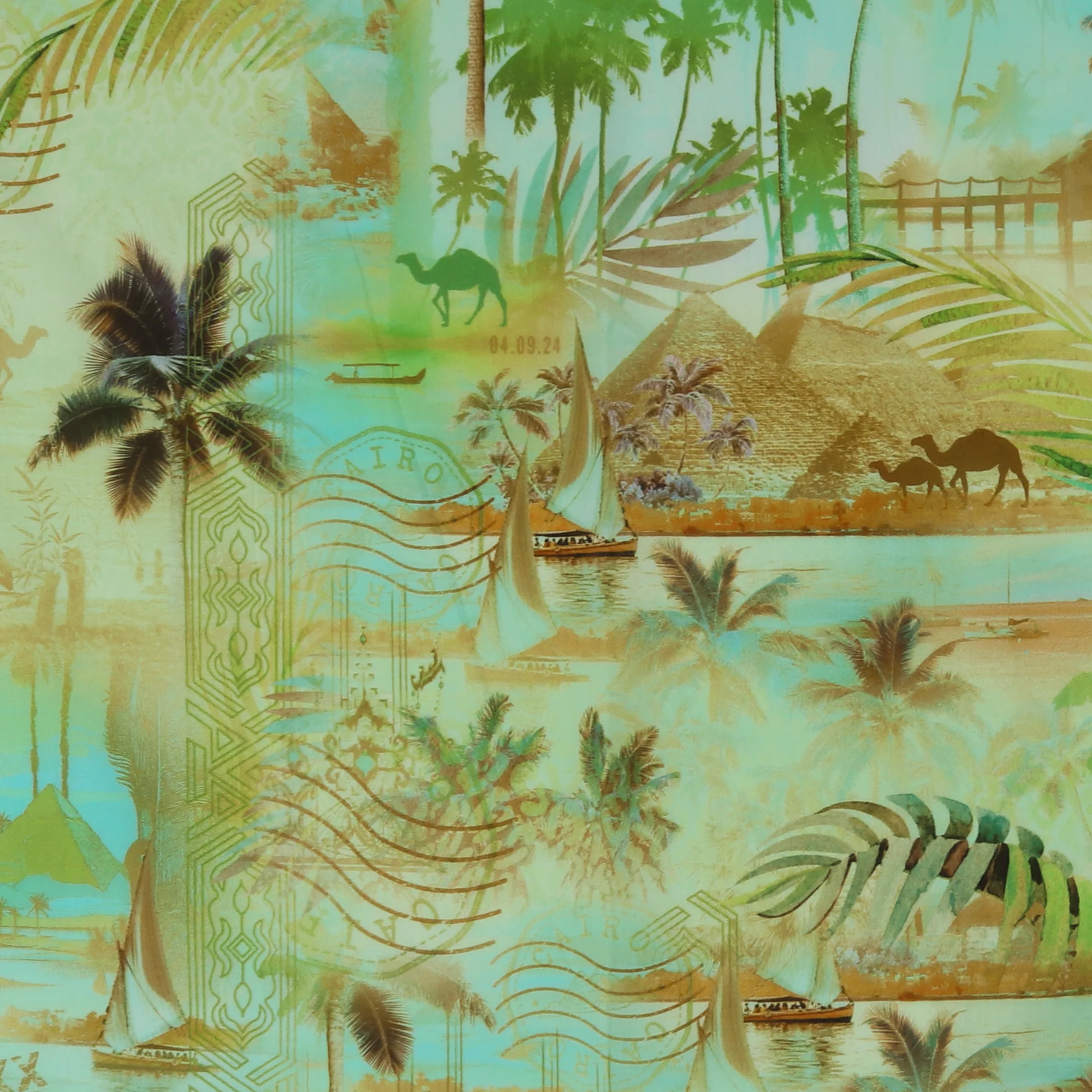 Cotton Voile Print - MARBELLA - 003 - Pistachio