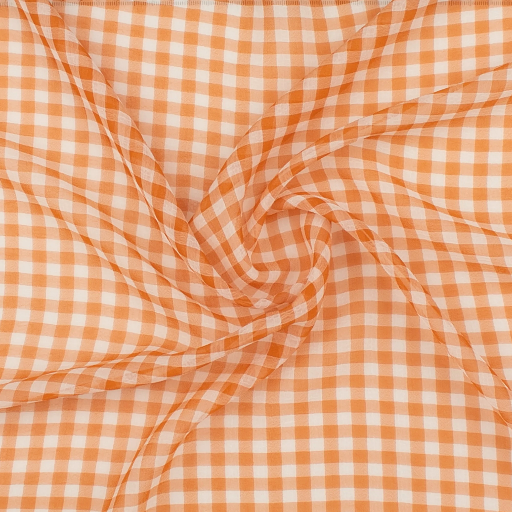 Crepe Chiffon - DAISY - Medium Checks - Brown - Image 2