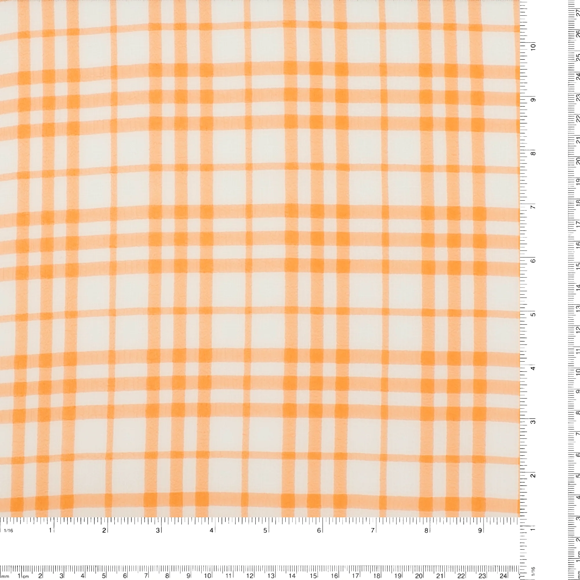Crepe Chiffon - DAISY - Medium Plaid - Orange - Image 3